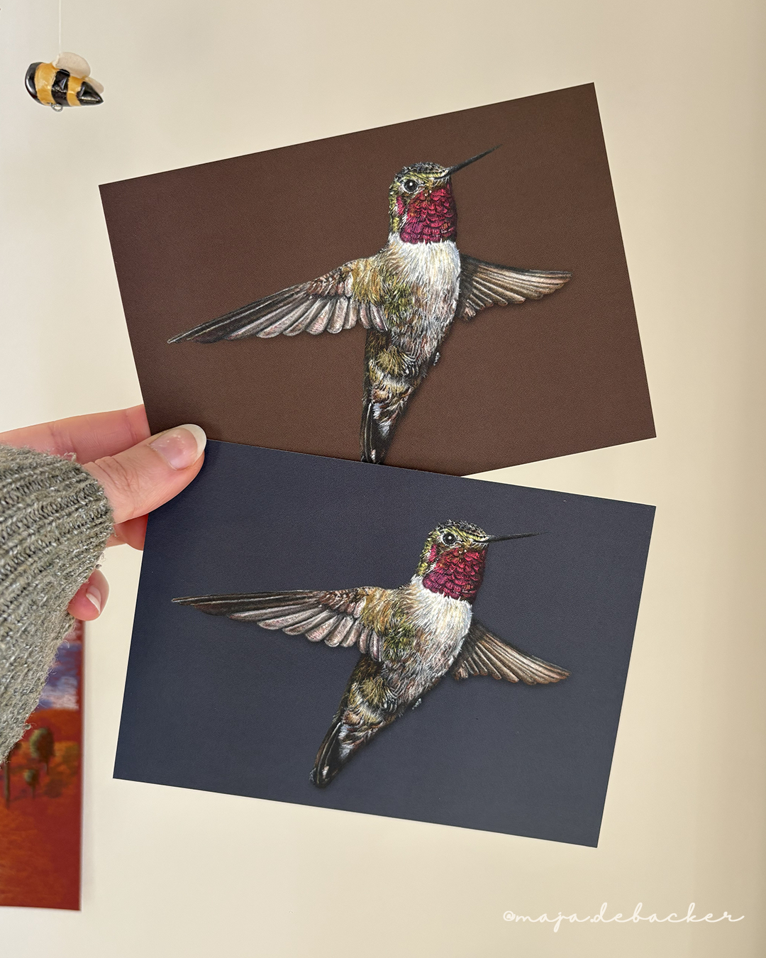 Hummingbird in blue/brown (A6)