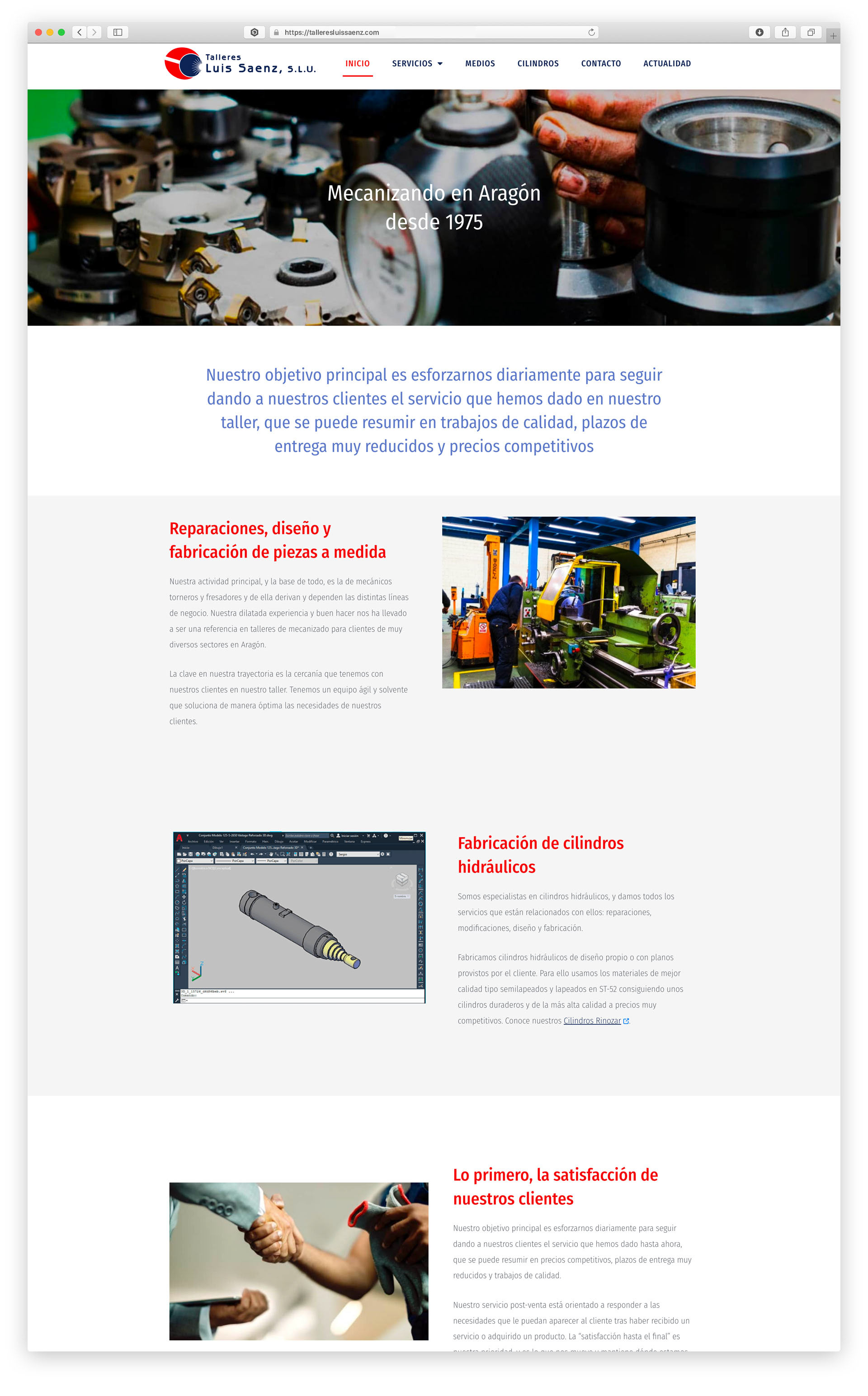 Web corporativa Talleres Luis Sáenz