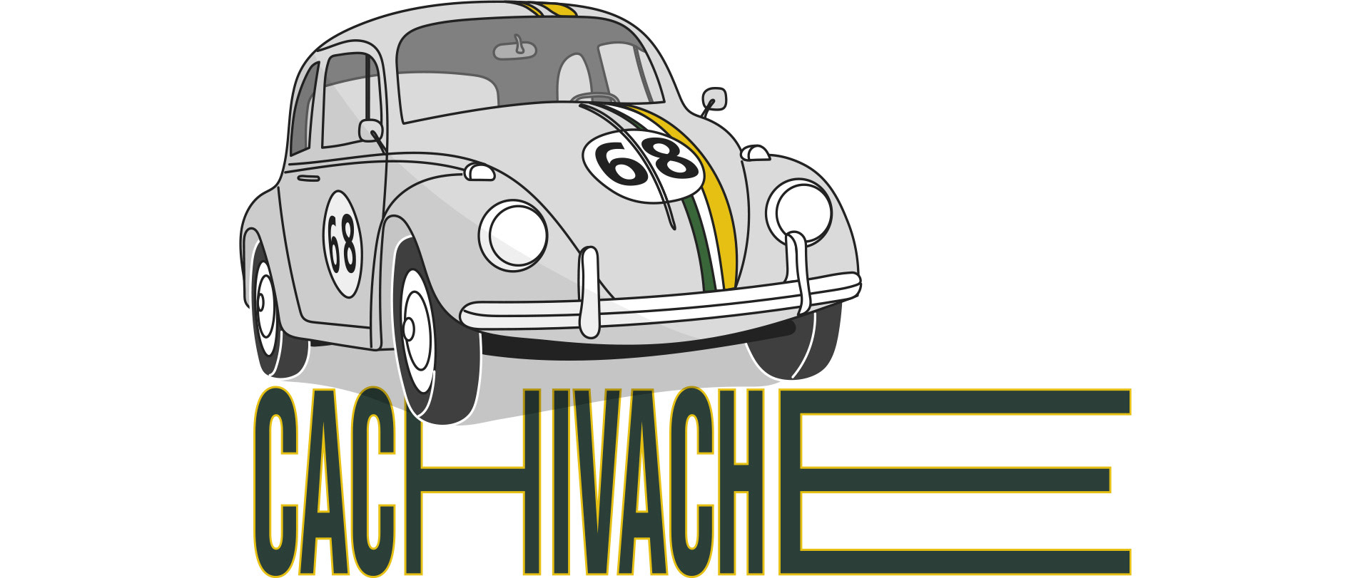 Ilustración de una versión de Herbie, el coche de carreras más famoso de la historia del cine