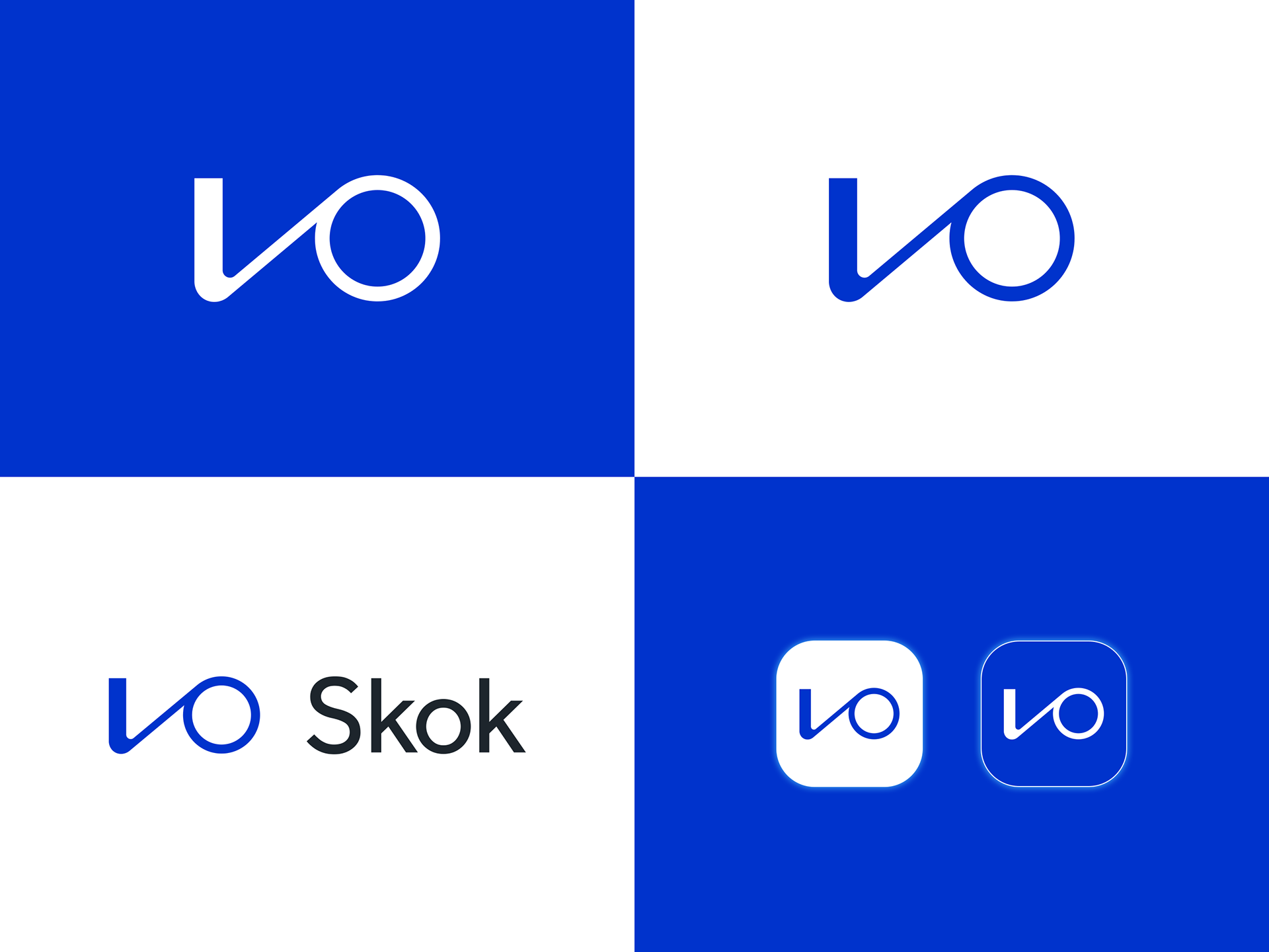 diseño gráfico de versiones logotipo Skok