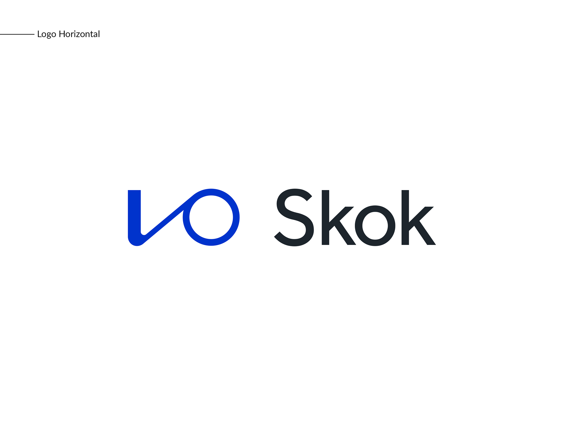 diseño gráfico de versión horizontal logotipo Skok