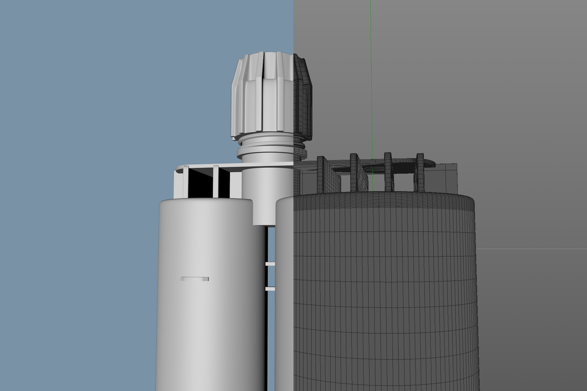 Detalle imagen modelado 3D bote industrial