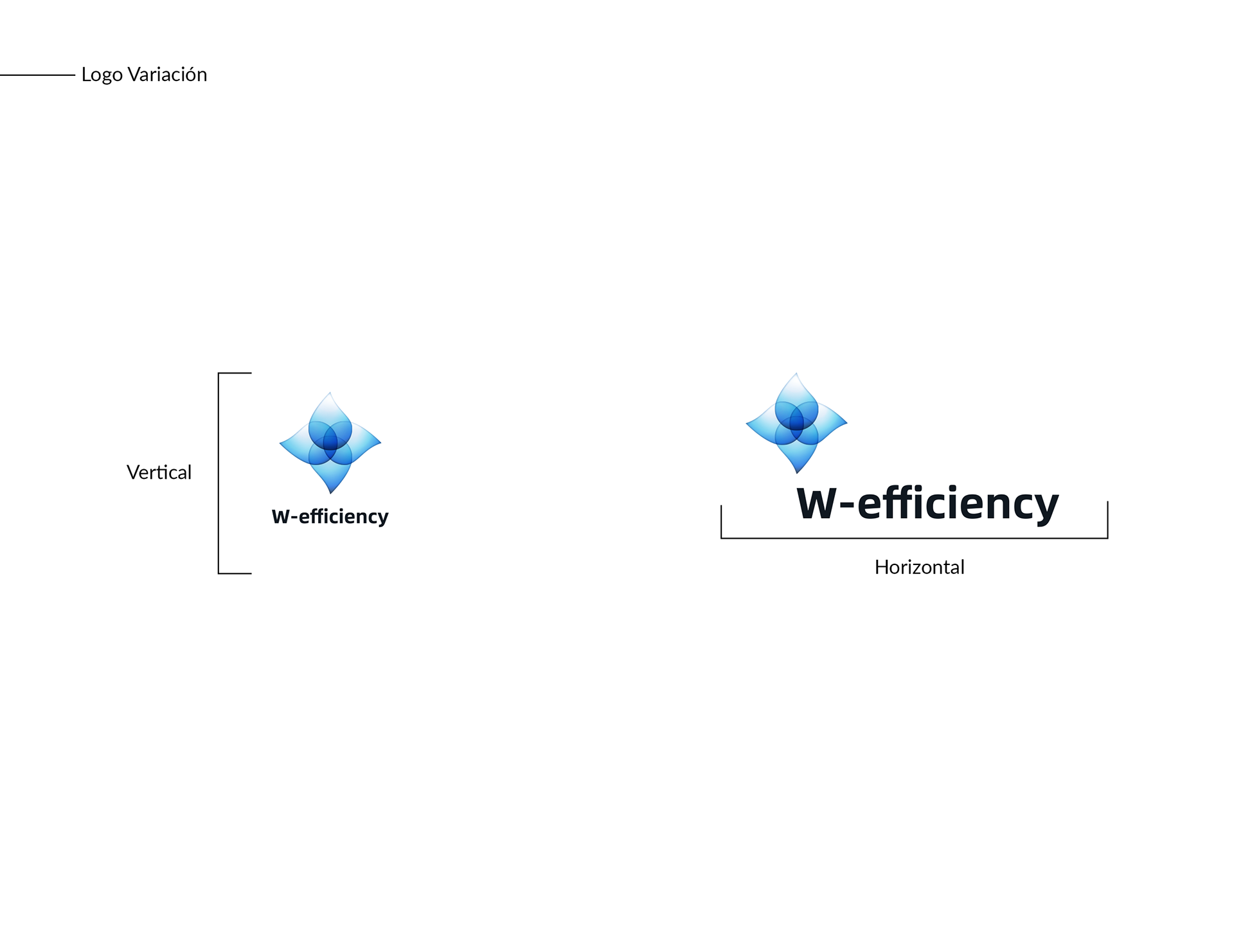 Variación versiones horizontal y vertical logotipo W-efficiency