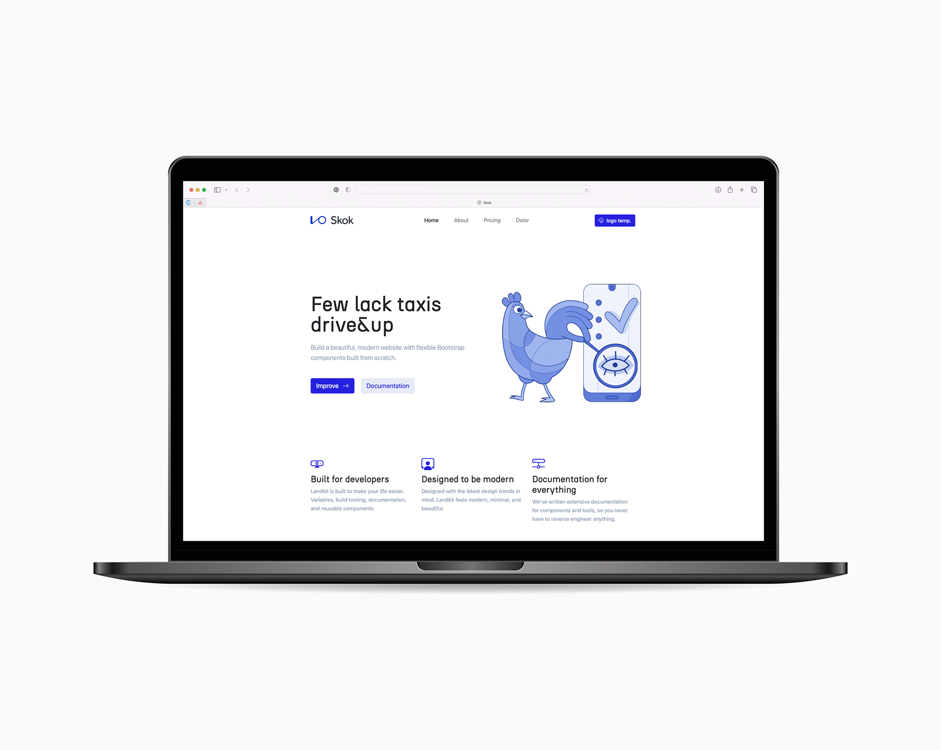 Página web corporativa logotipo Skok