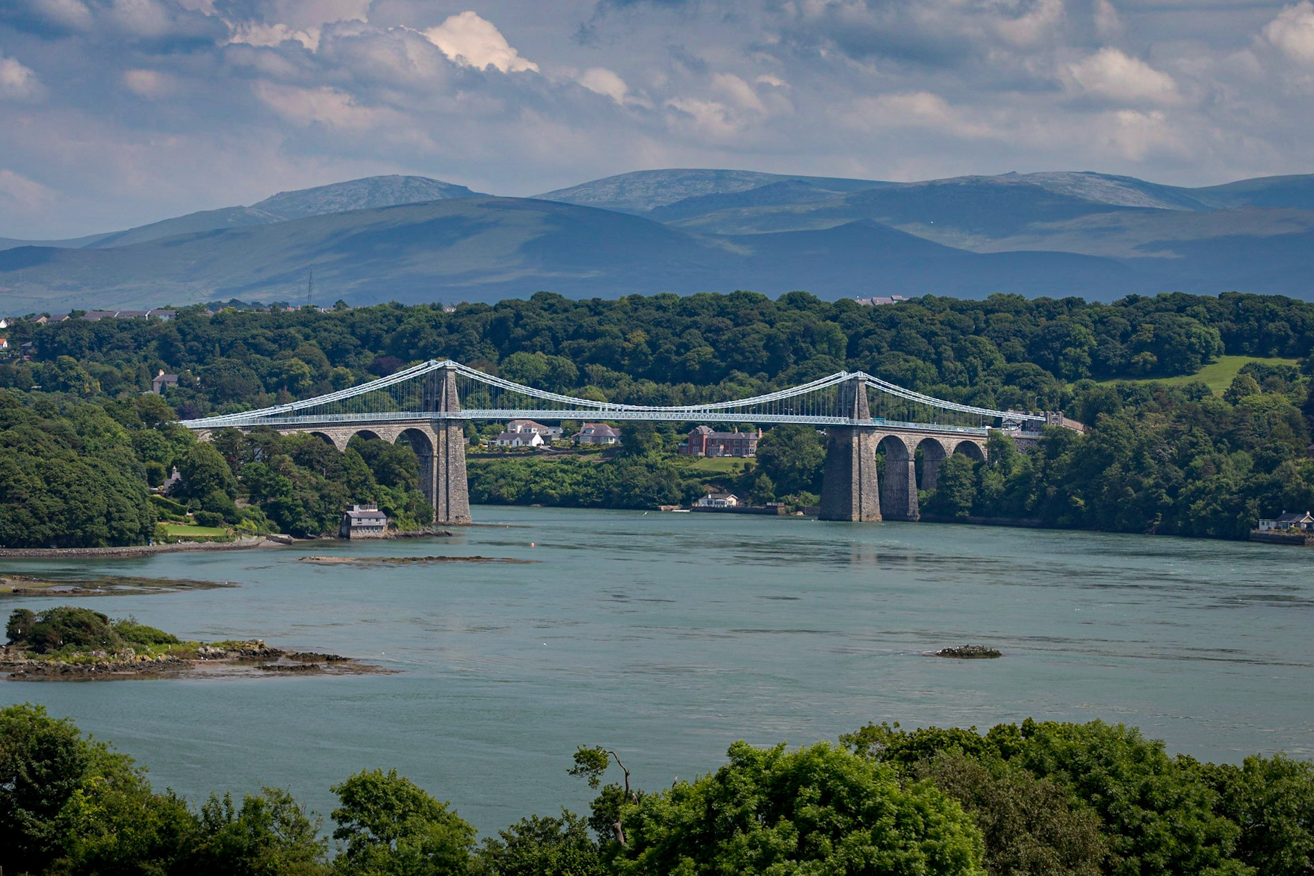 Menai Suspension Bridge from Anglesey