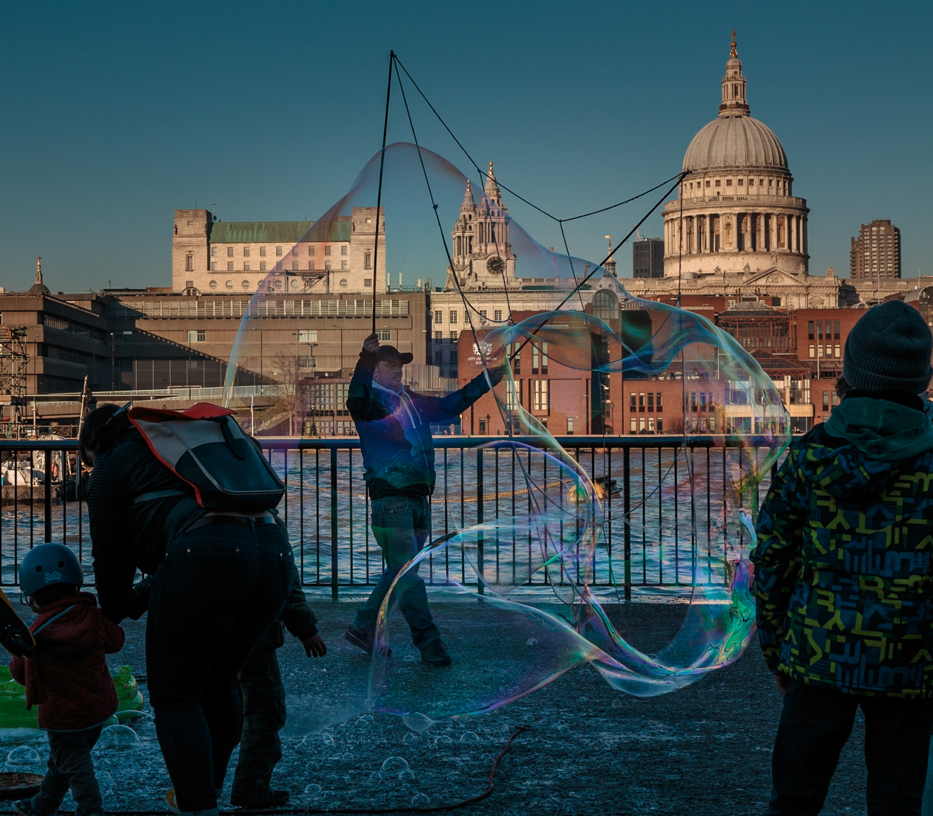 Bubble Man, South Bank , River Thames