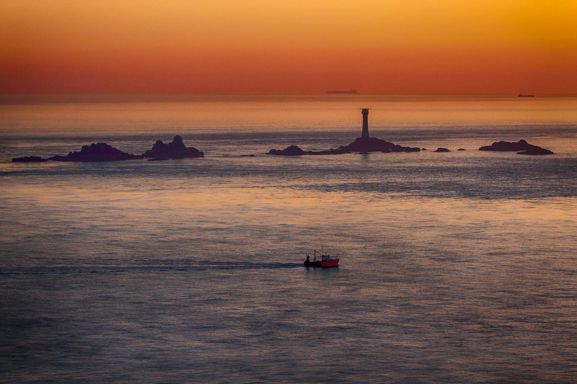 Sunset Longships Lighthouse, Lands End