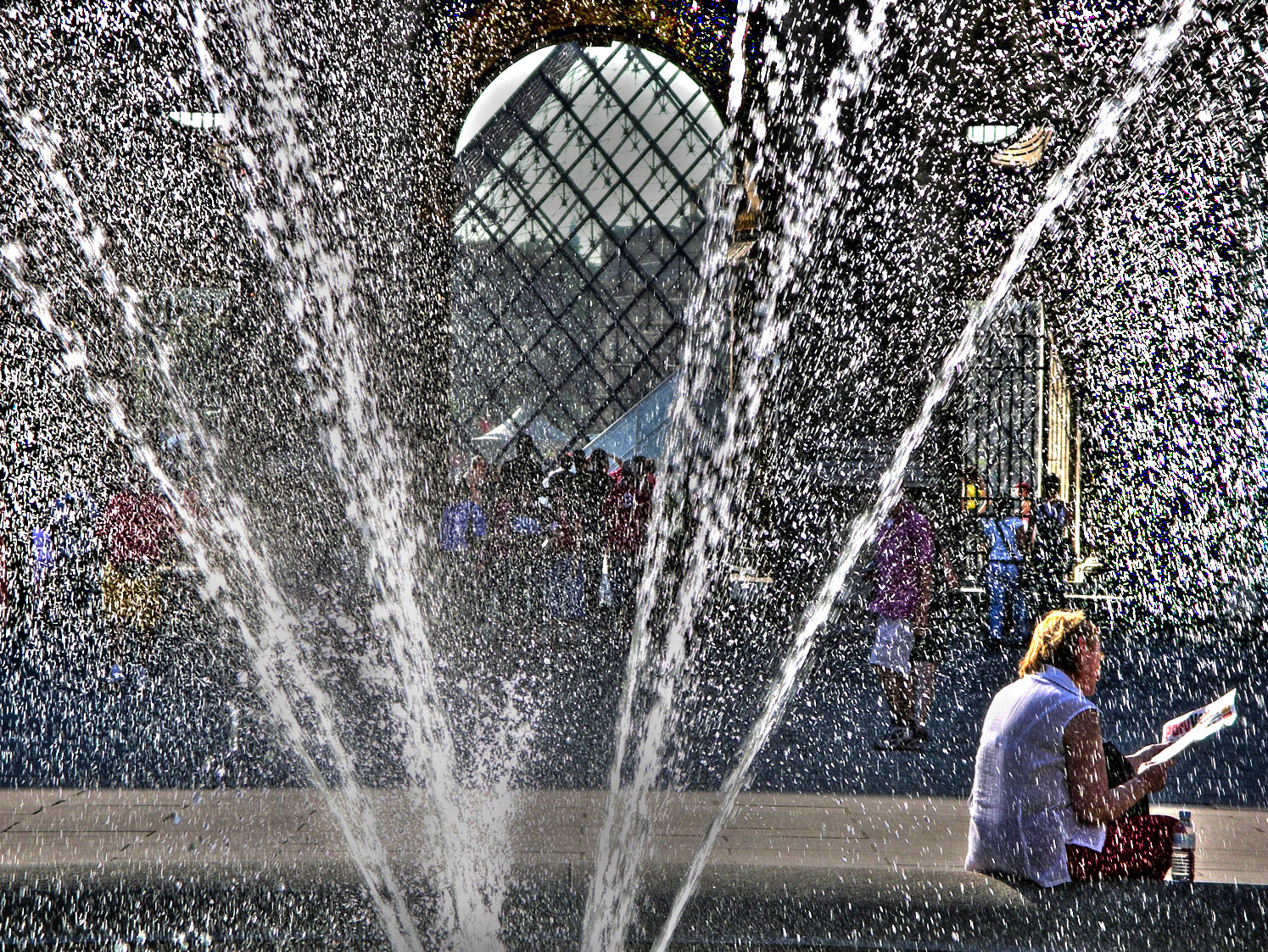 Louvre Courtyard Fountain, France