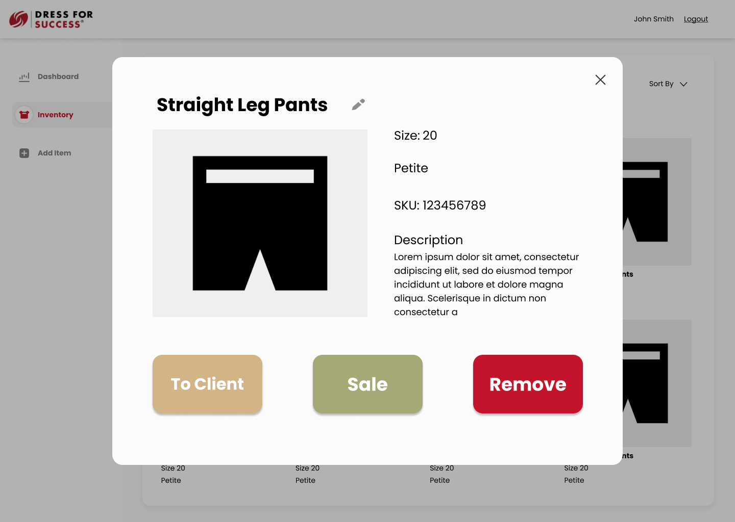 Single Item Modal