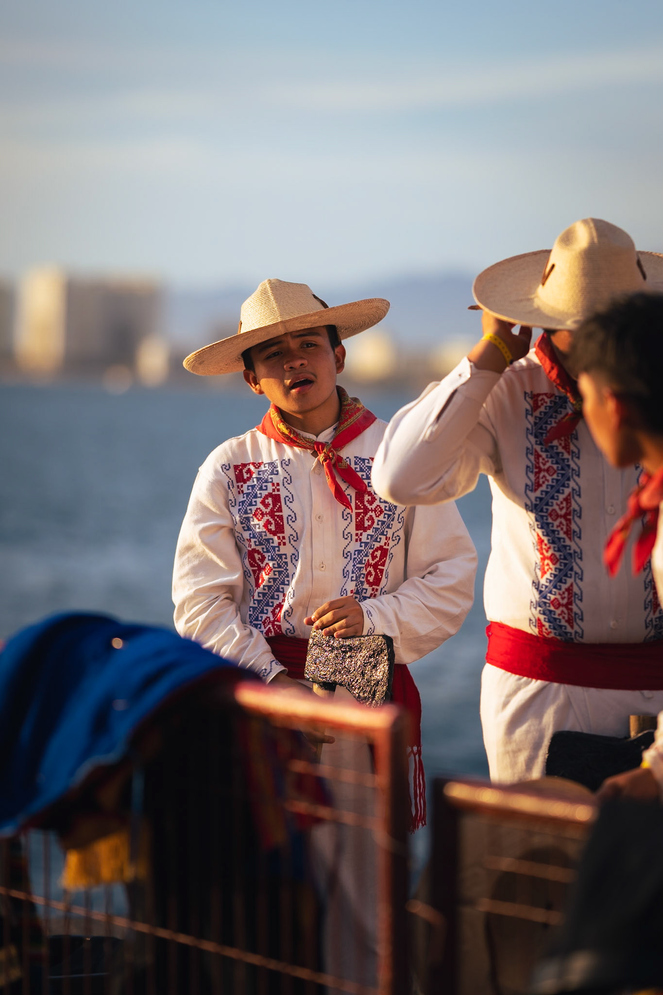 Folk dancer in the wings