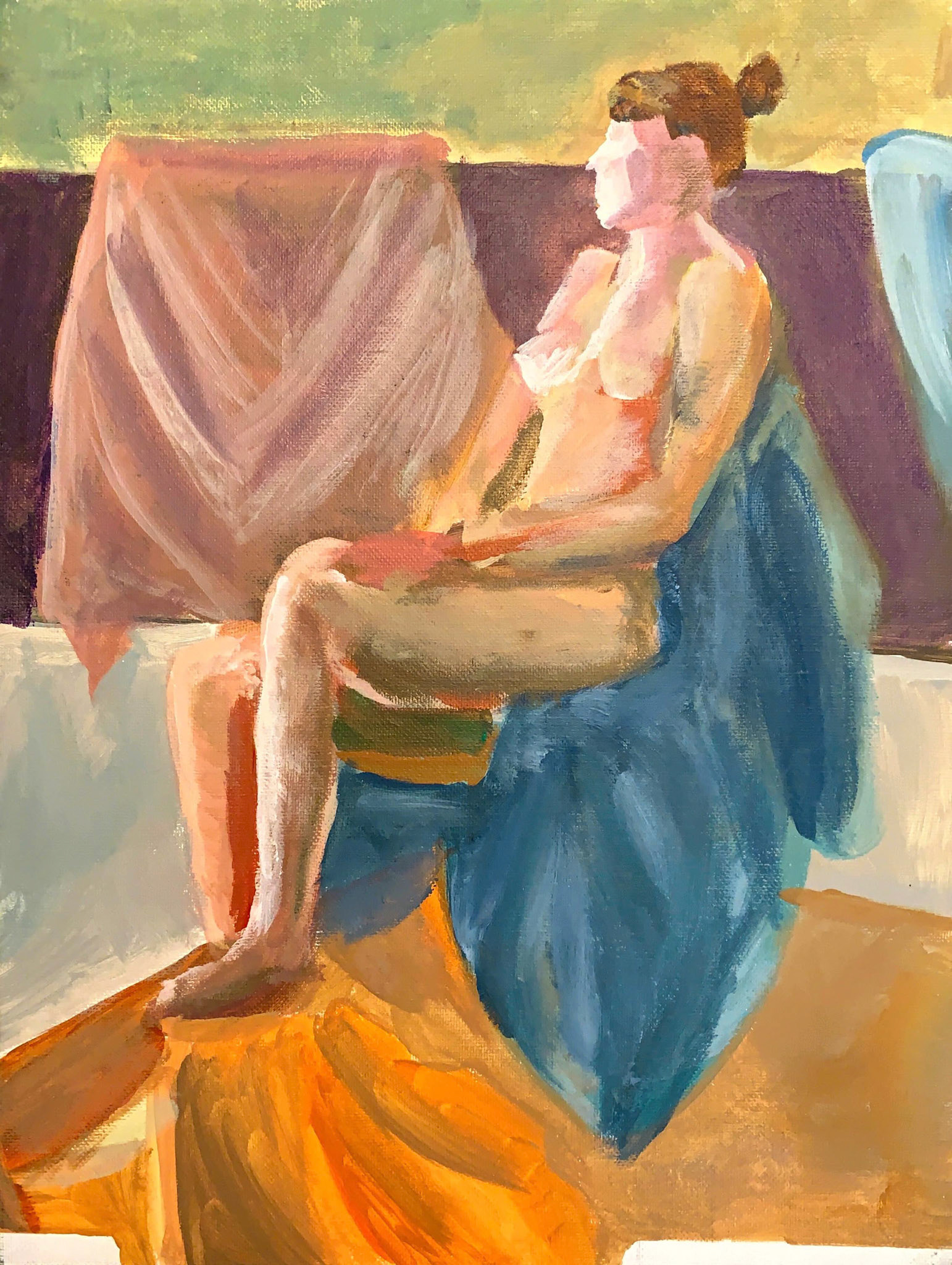 Live figure painting (2019), acrylic
