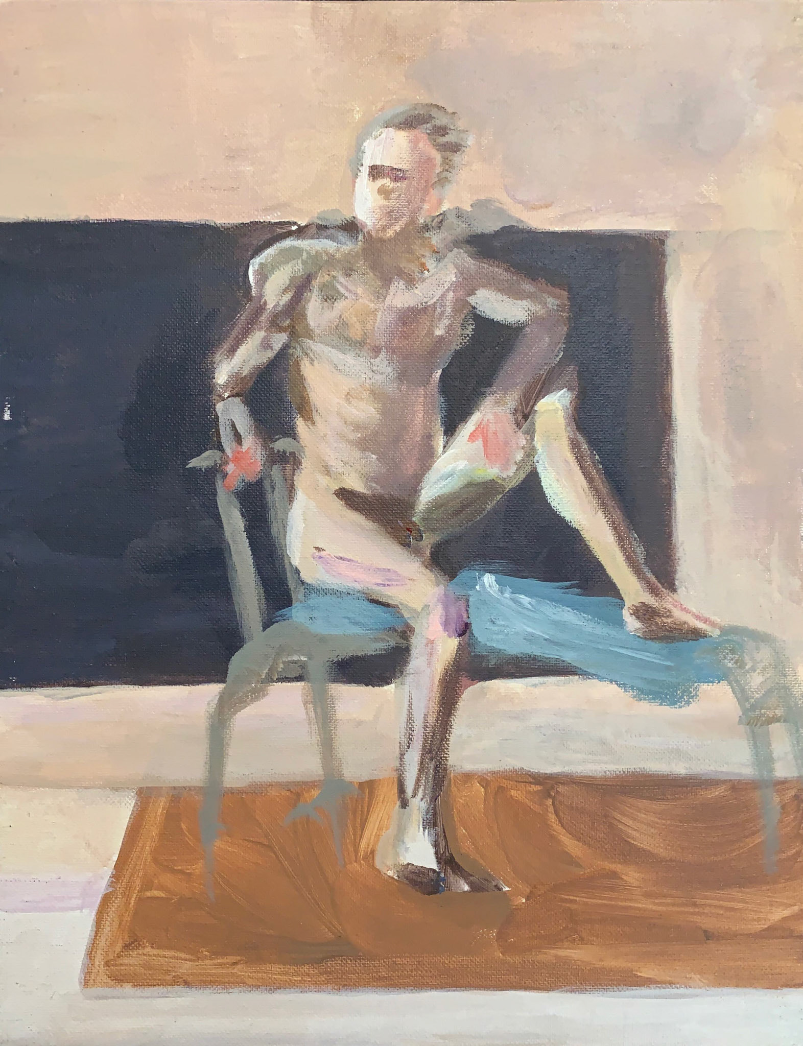 Live figure painting (2019), acrylic