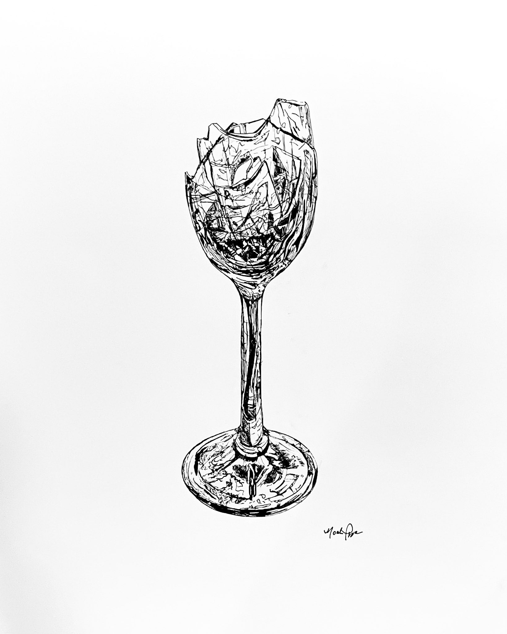 Self-portrait: "frAGILE" (2021), pen