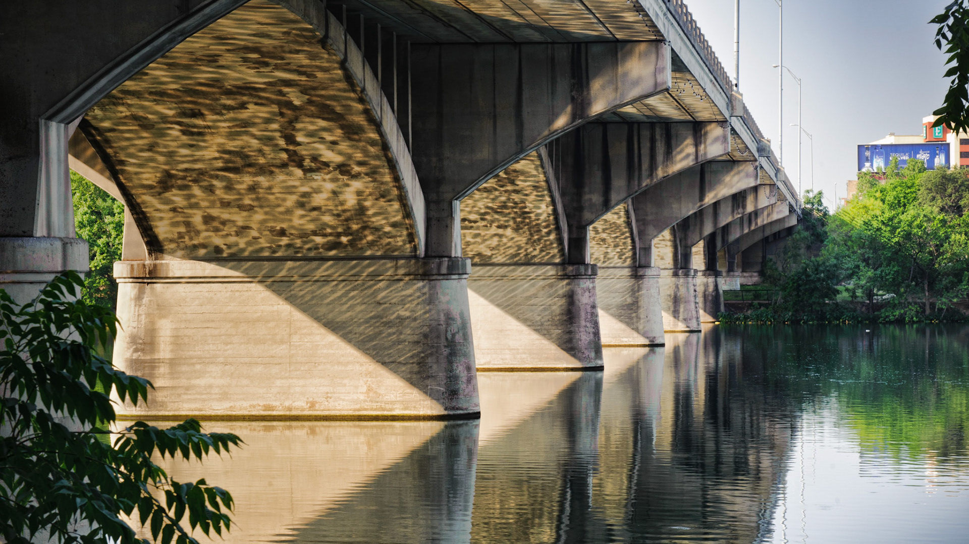 Dramatic view of the Congress Street Bridge