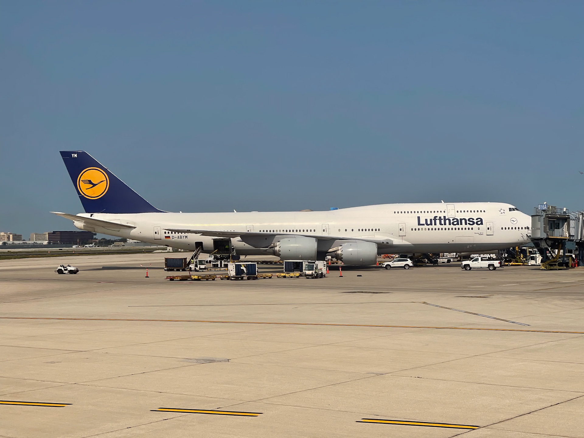 Lufthansa B747-800 at O'Hare International