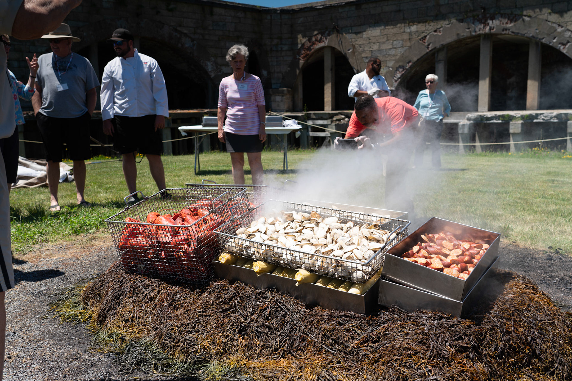 Lobster Bake at Ft. Adams with the passengers from the American Star