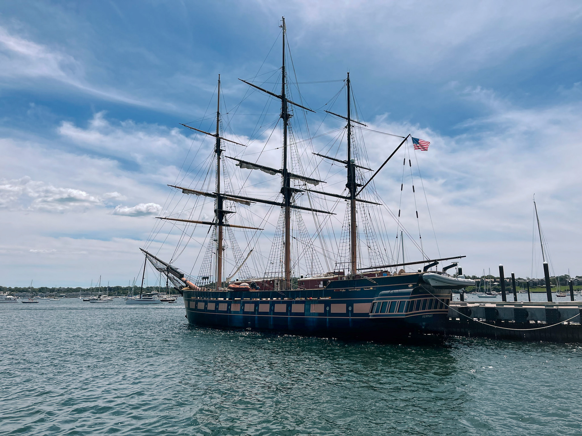 Rhode Islands flagship. Comissioned in 2015, at 200' and 471 gross tons, she trains future sailers.