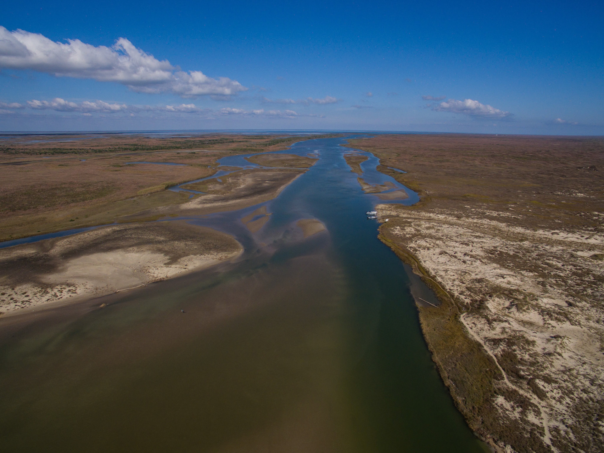 Cedar Bayou looking out to the Gulf of Mexico