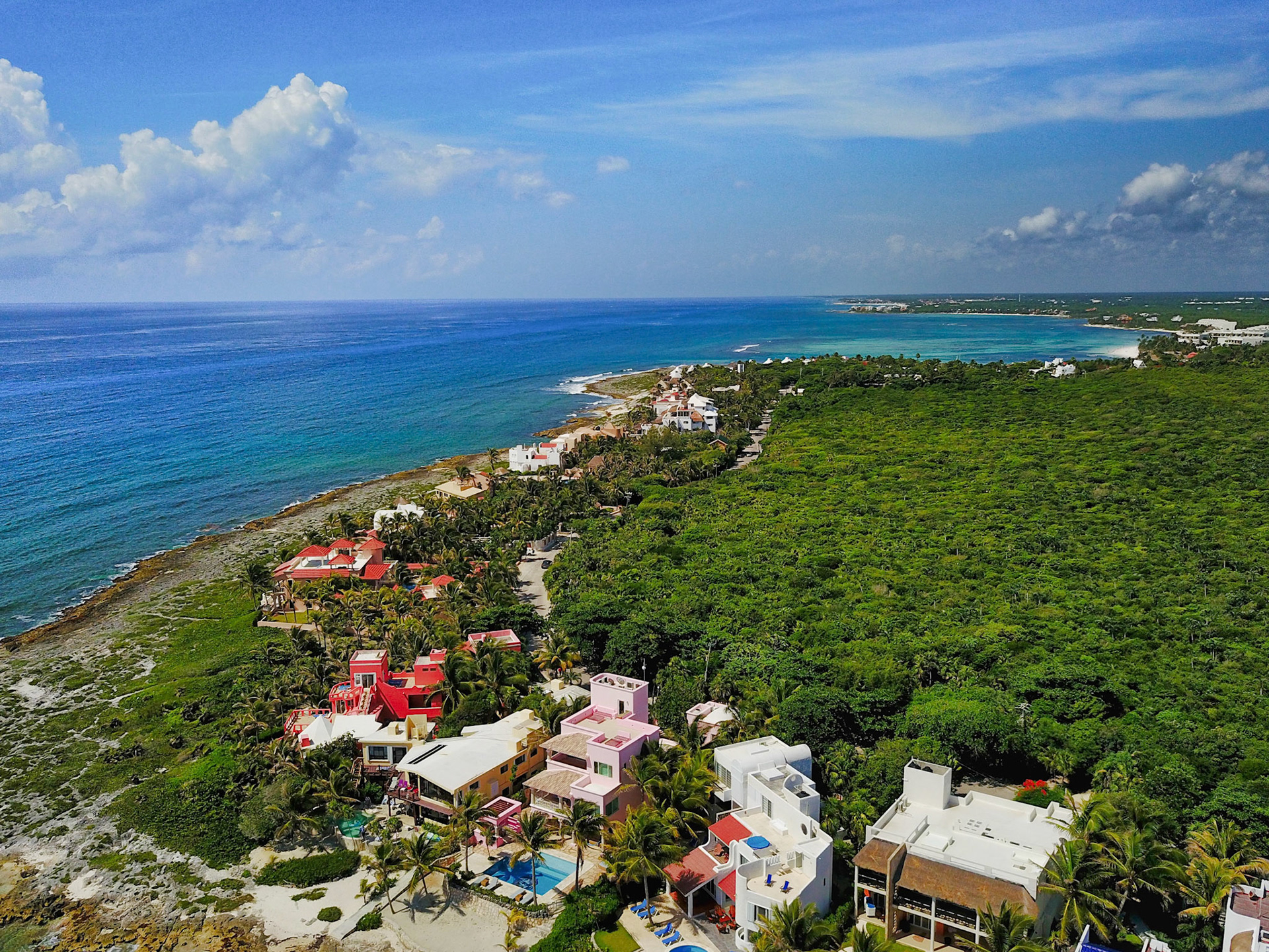 Arial view of Akumal Bay