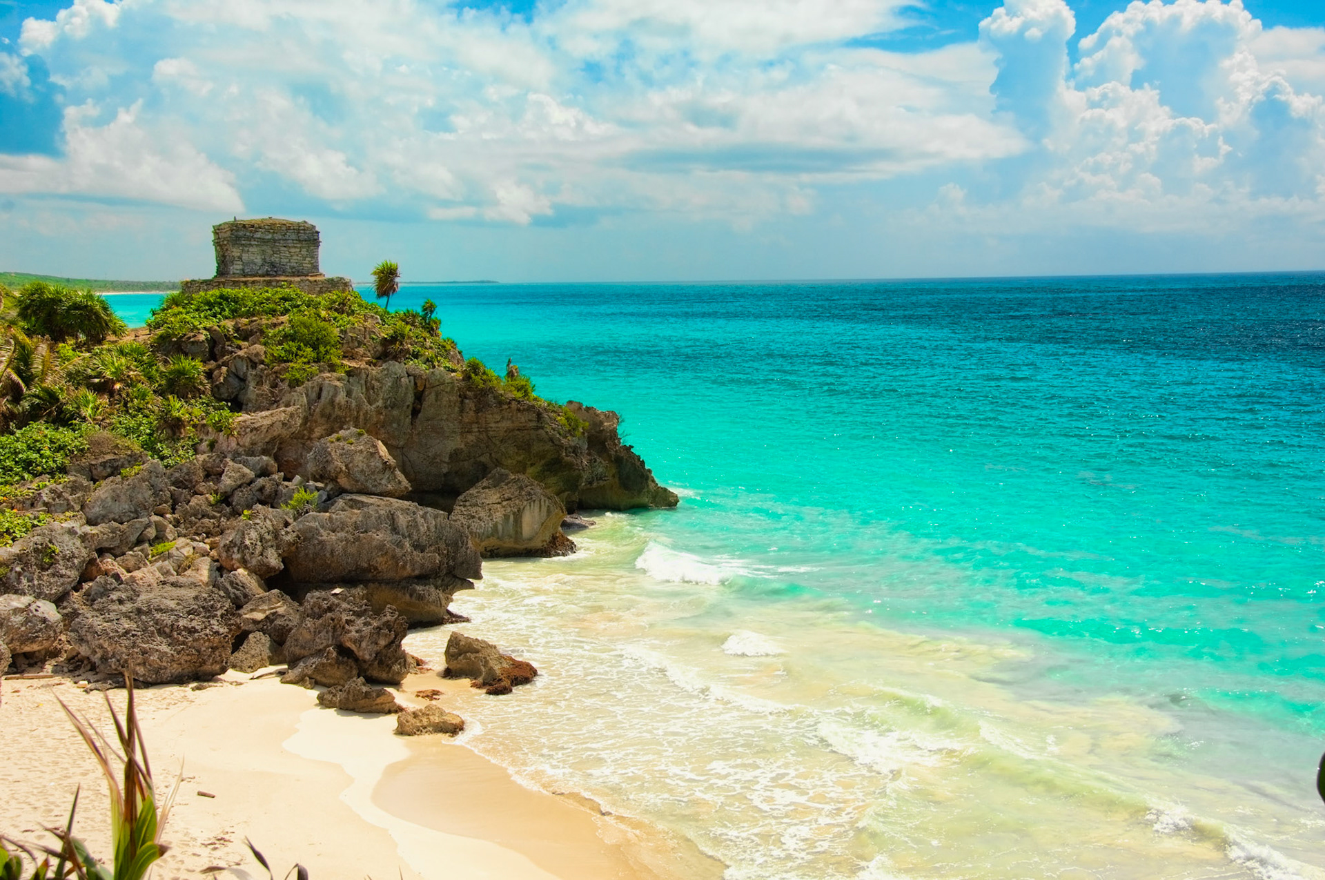 Yucatan beach at Tullum Mexico