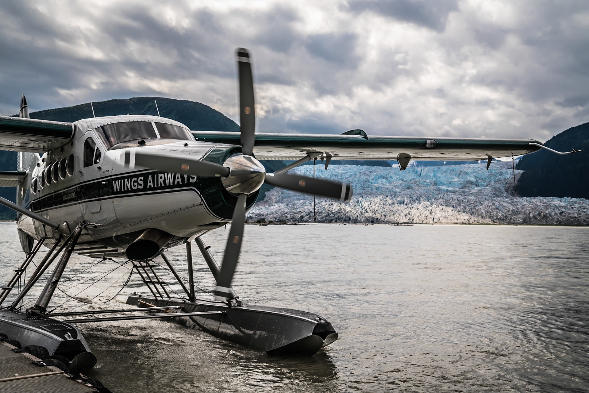 De Haveland  Otter in front of Taku Glacier Alaska
