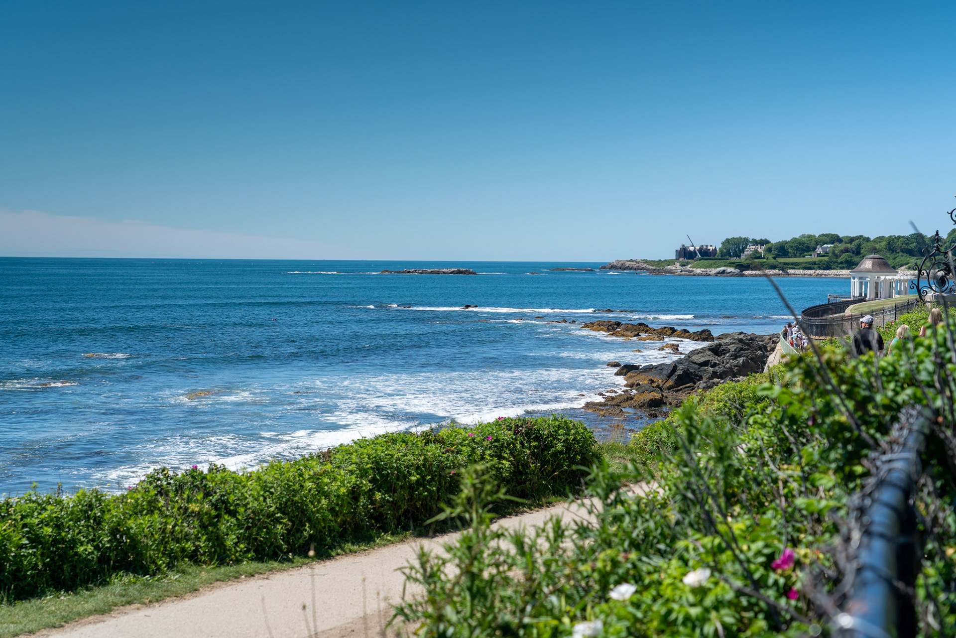 A view from Vanderbilts's mansion. You can see the view from the Cliff Walk here.