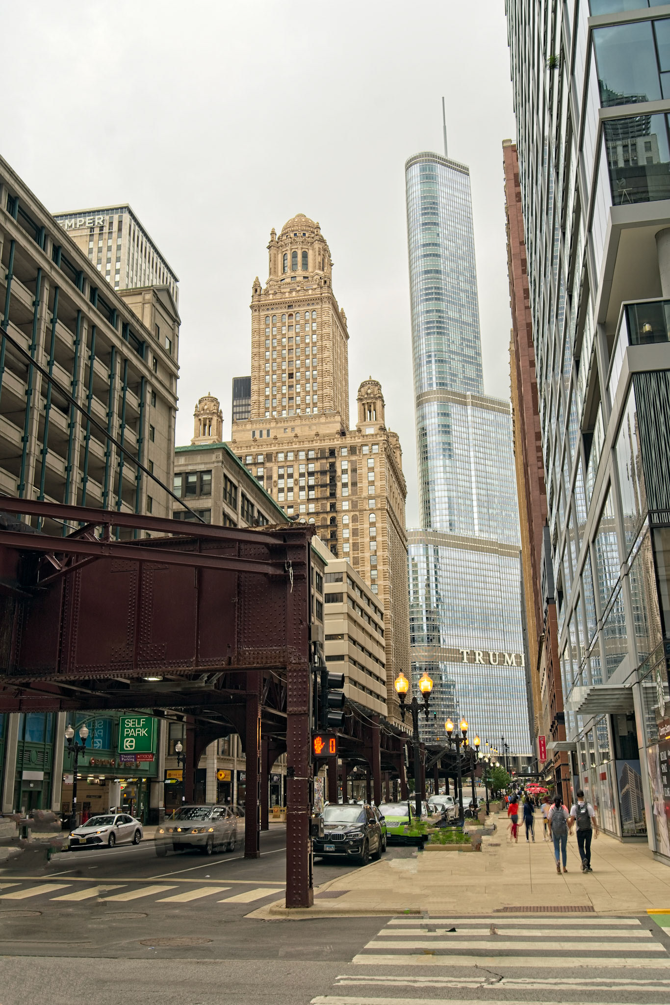 Wabash Avenue. Trump Tower in the background