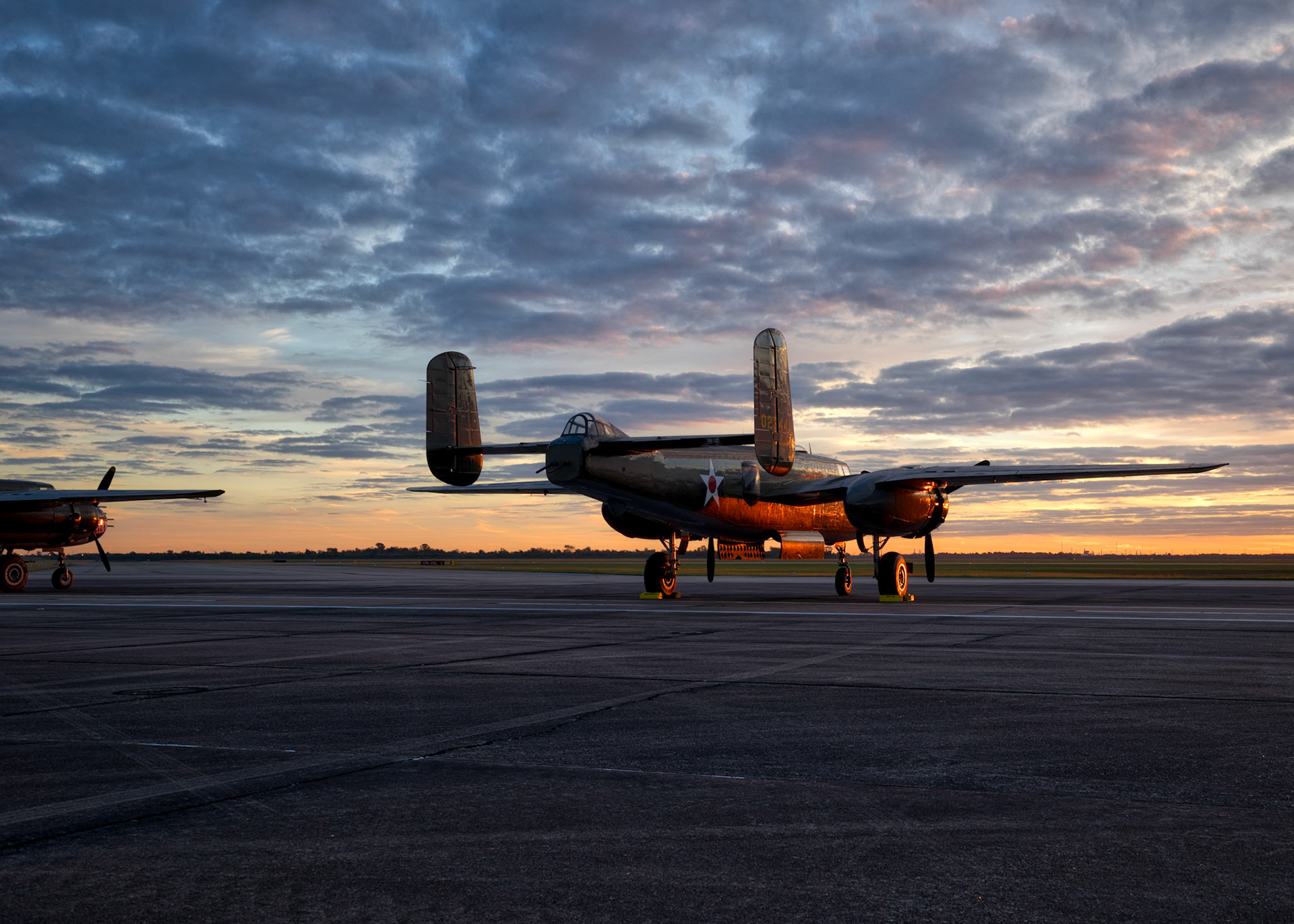 B-25 Mitchell on the ramp at Ellington Field durring the 2016 Wings over Houston Airshow.