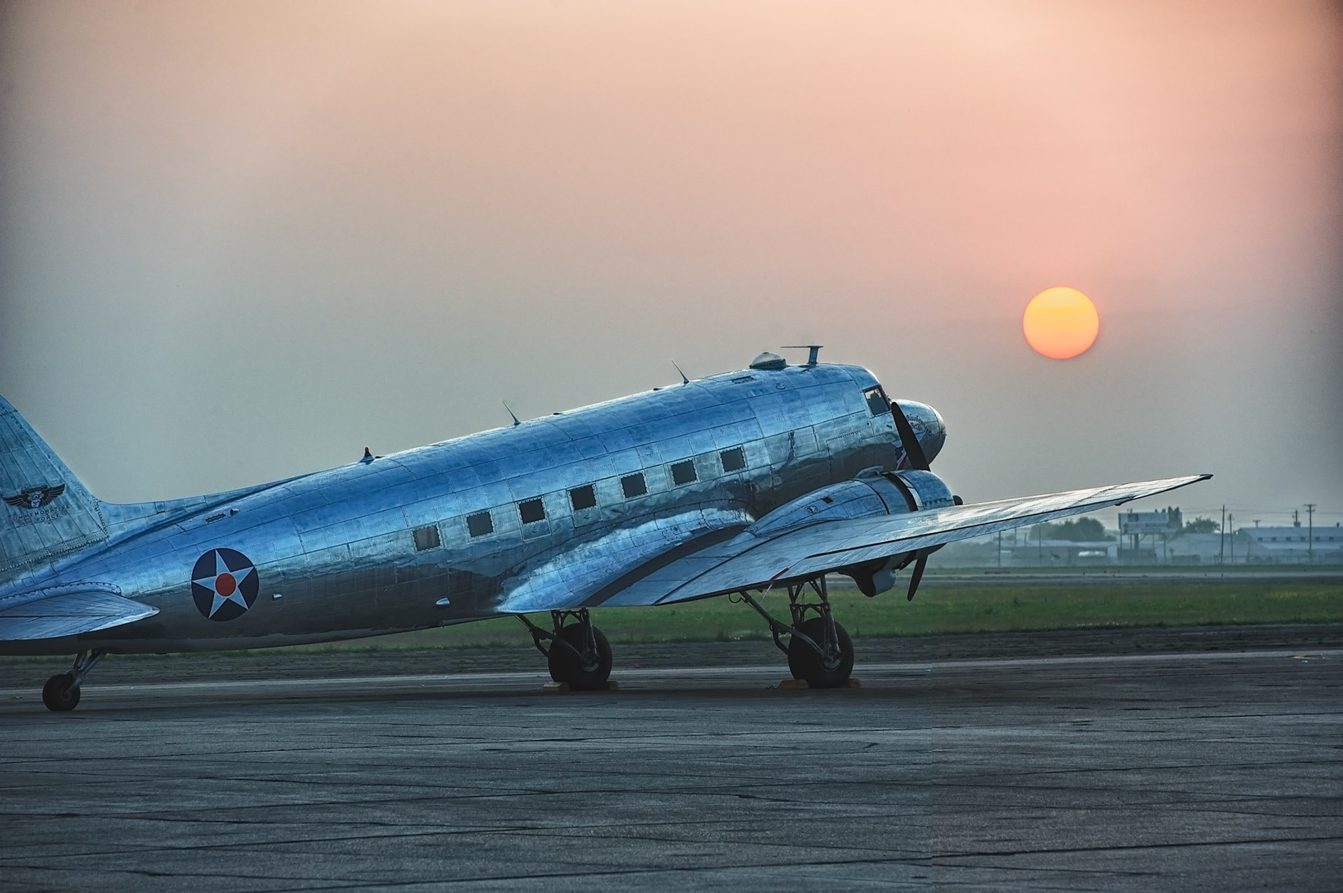 Went to the Victoria airport this morning only to find out the display did not open till 9am. Dissapointing in the very least. Fired off 3 frames over the fence and managed to capture this proud old lady ready and waiting to take her passengers back to a more simple era.