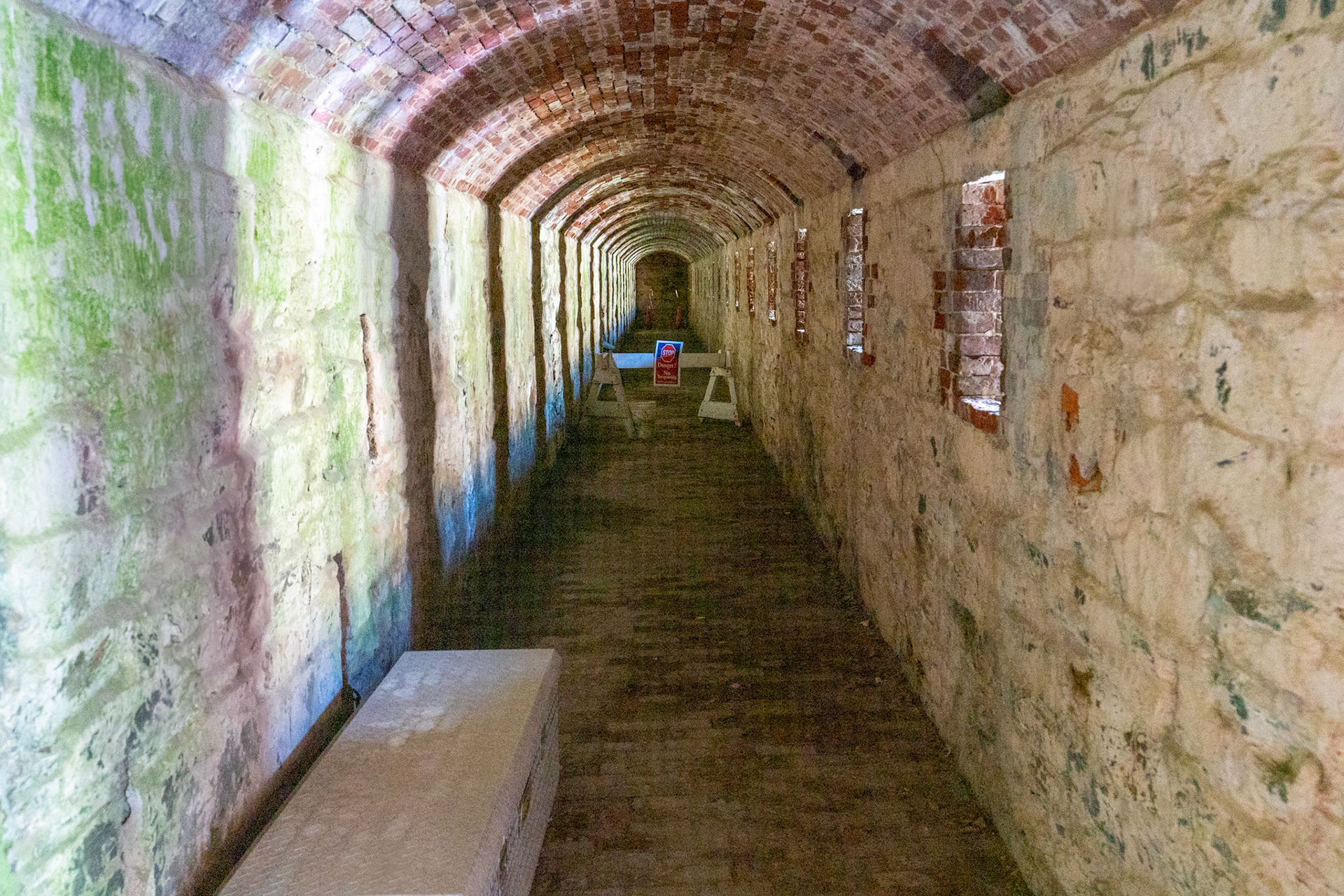 Outer tunnels of Fort Adams