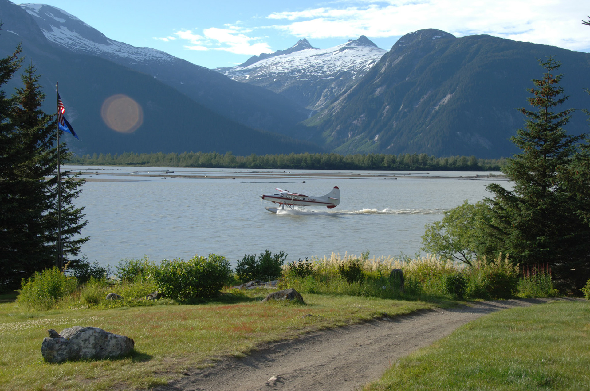 Seaplane at Taku Lodge near Juneau Alaska
