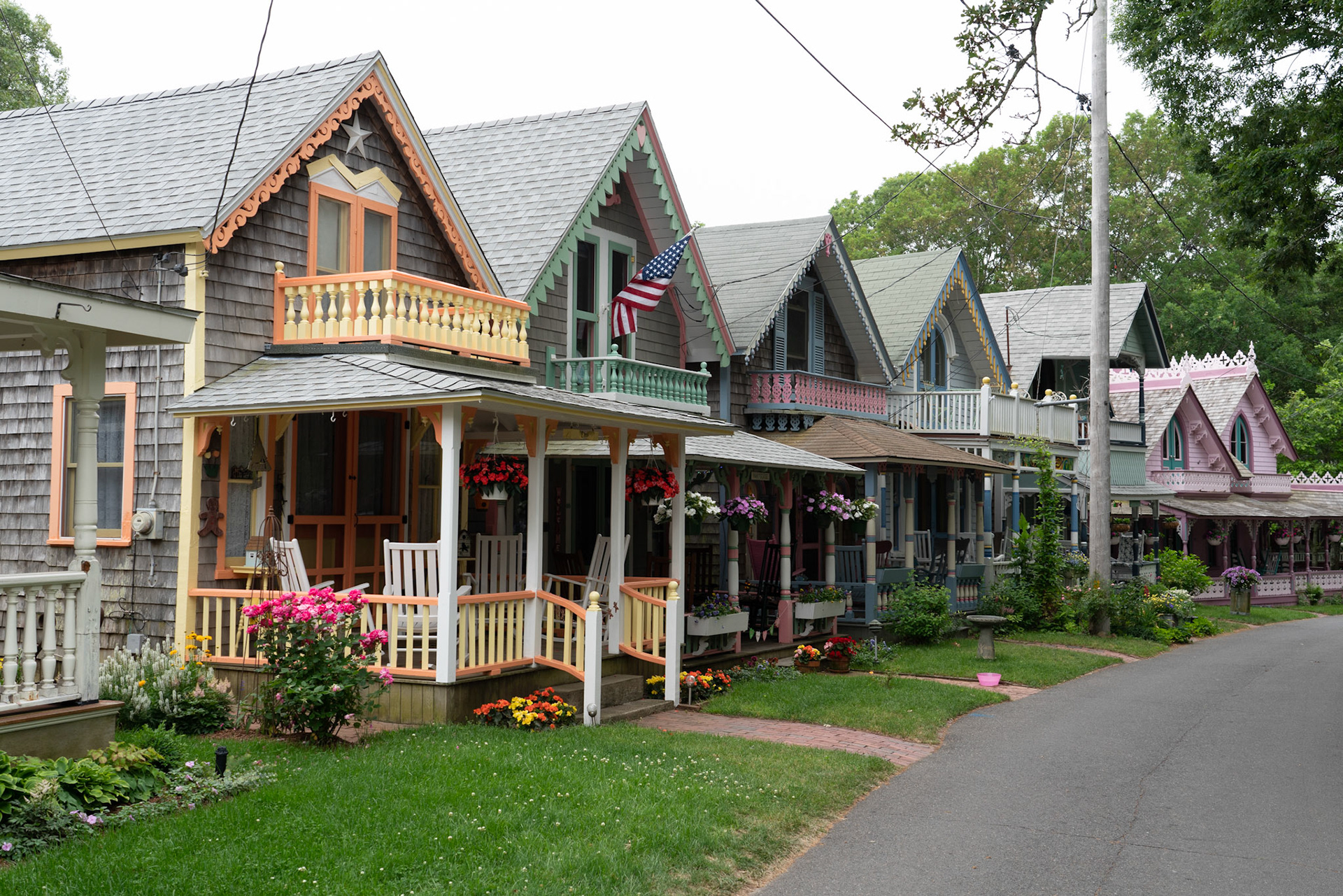 Gingerbread houses in Edgertown on Martha's Vineyard