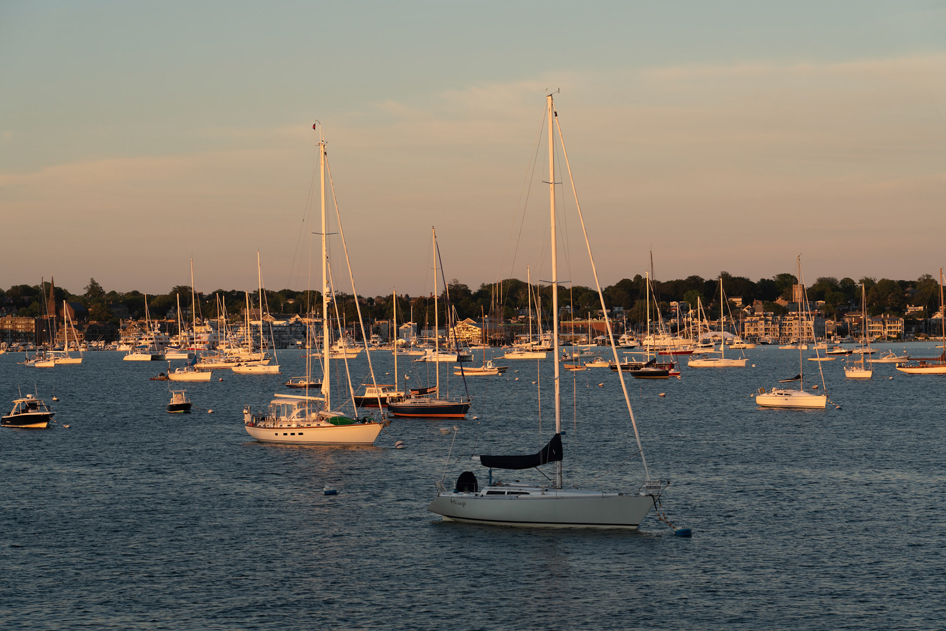 Newport Harbor. Sailboats and more sailboats