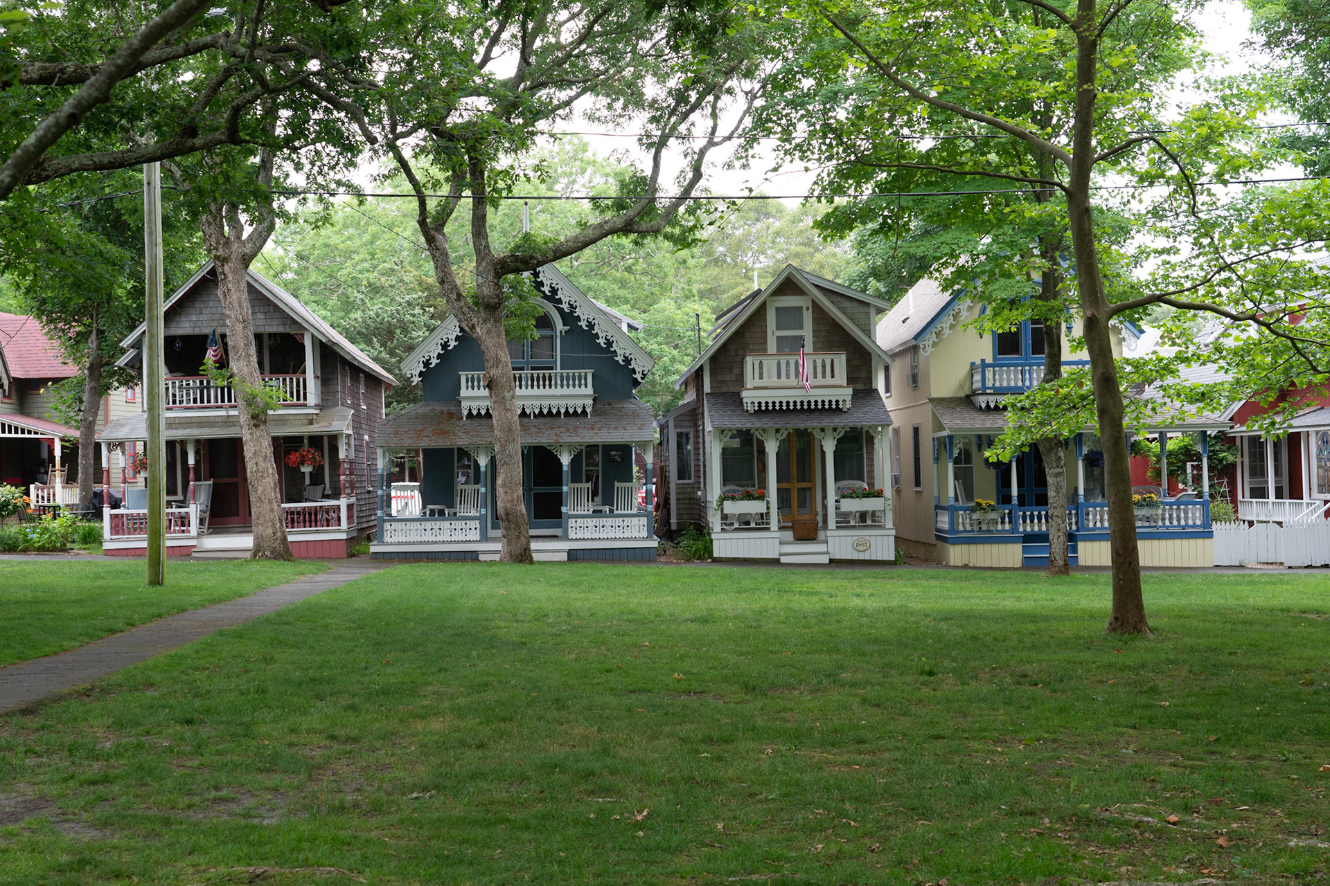 Gingerbread houses in Edgertown on Martha's Vineyard