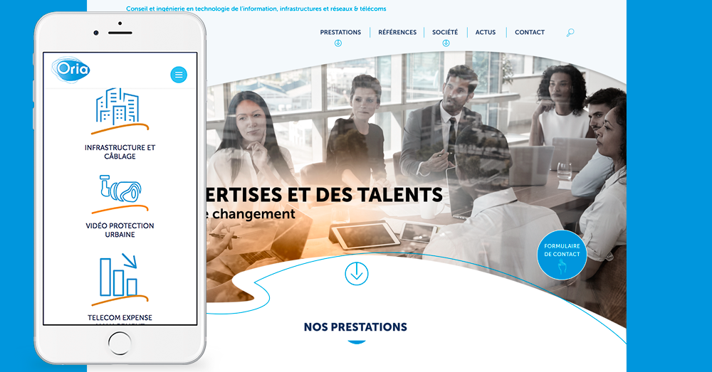ORIA : Refonte de site réalisé sur-mesure.