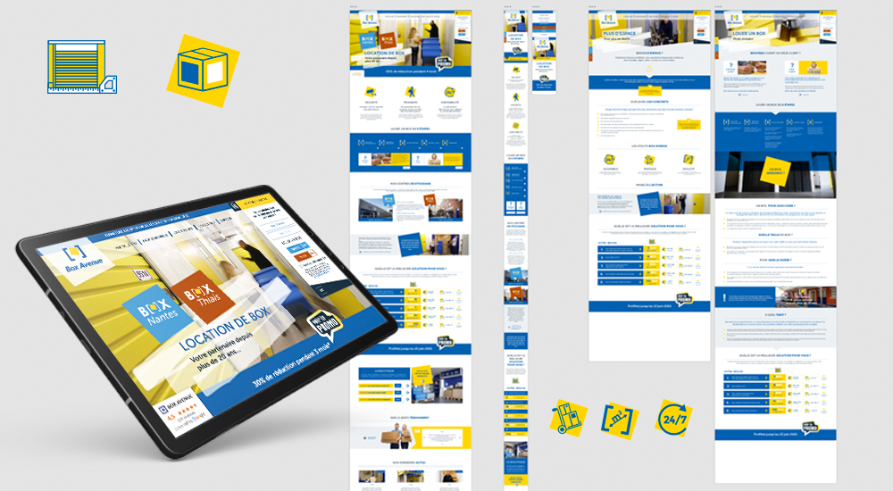BOX AVENUE : Création des maquettes XD en vu de l’intégration et du développement du site sur-mesure