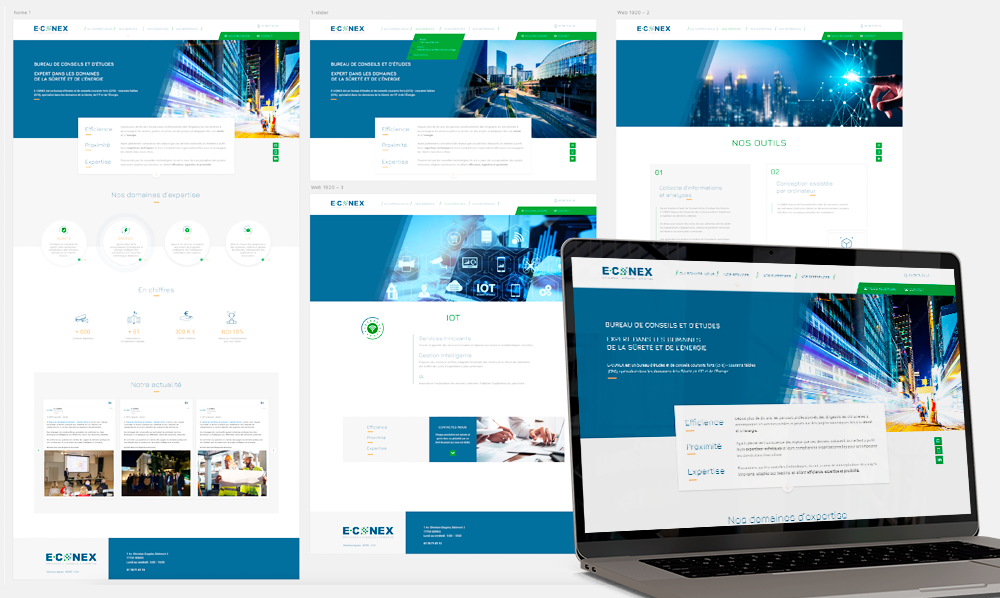 e-conex.fr : Création des maquettes XD en vu de l’intégration et du développement 