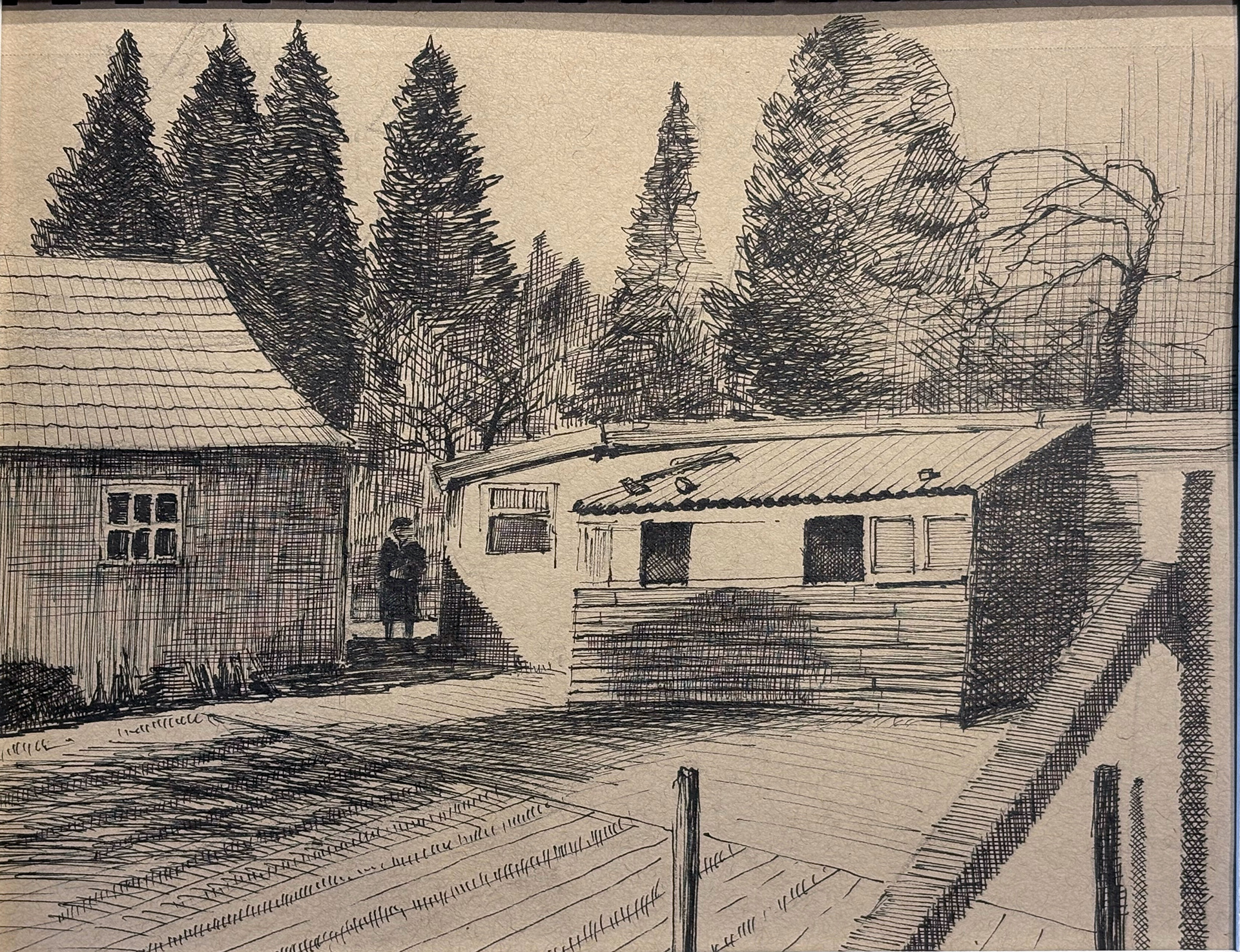 Tante G. achter haar huis
