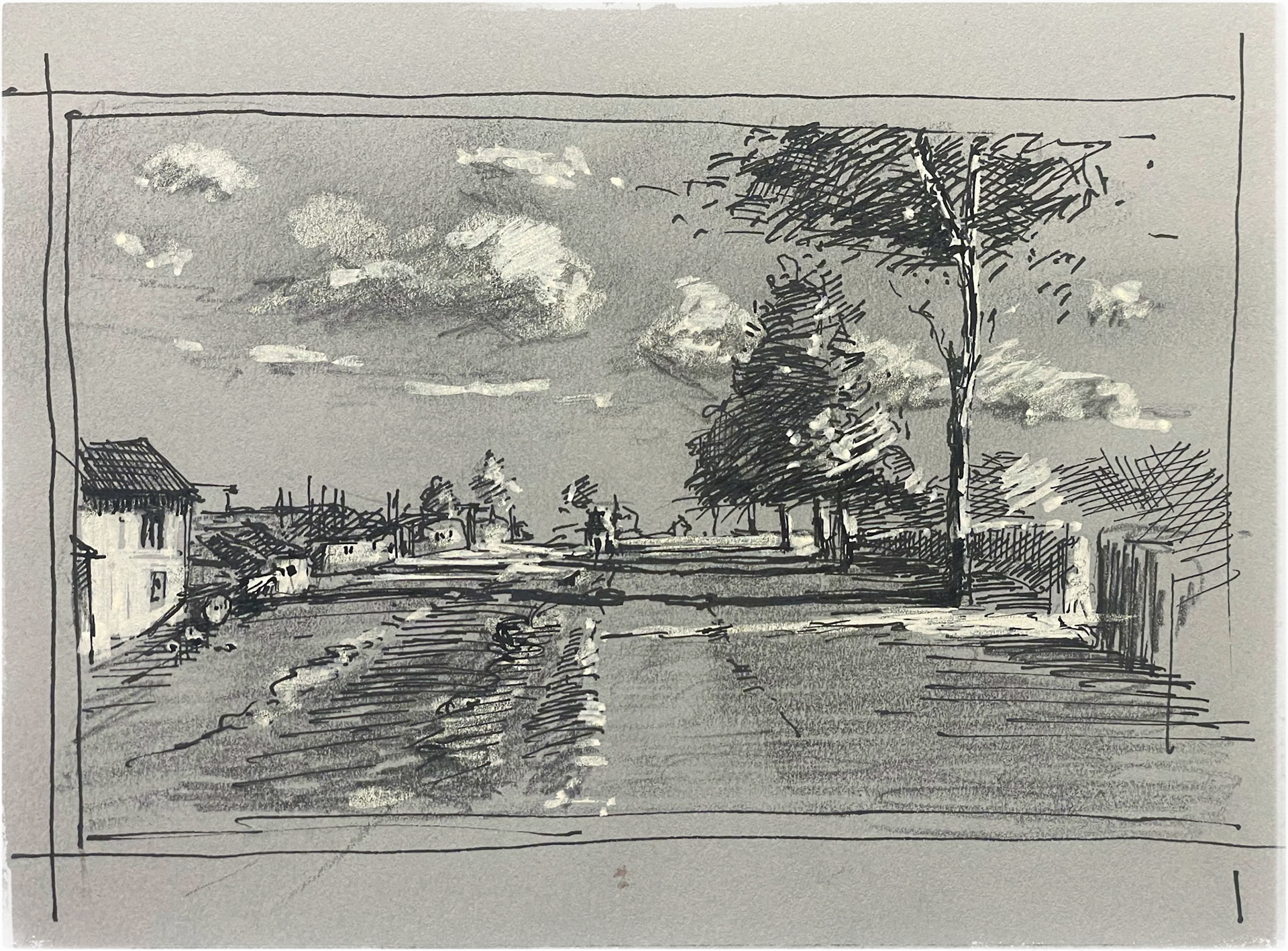 Camille Pissarro, Route de Versailles (Rocquencourt) (1871)