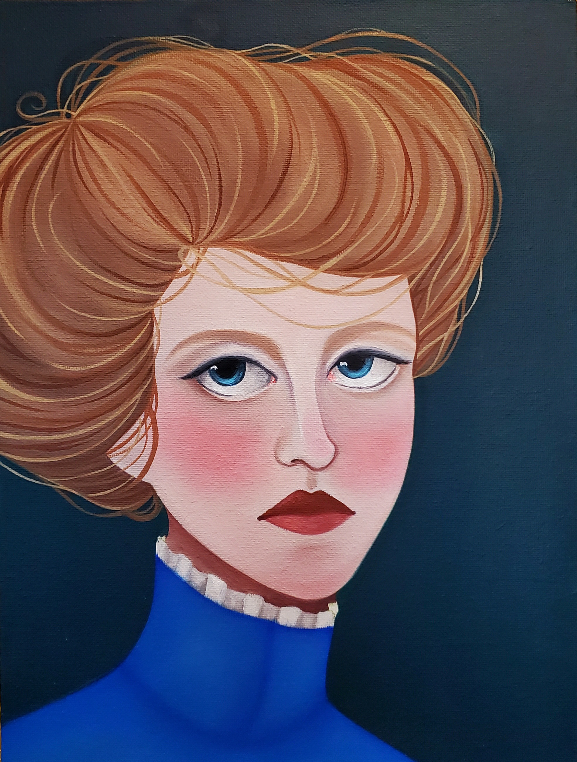 Victorian Inspired Portrait, Oil on Canvas Board, 2021
