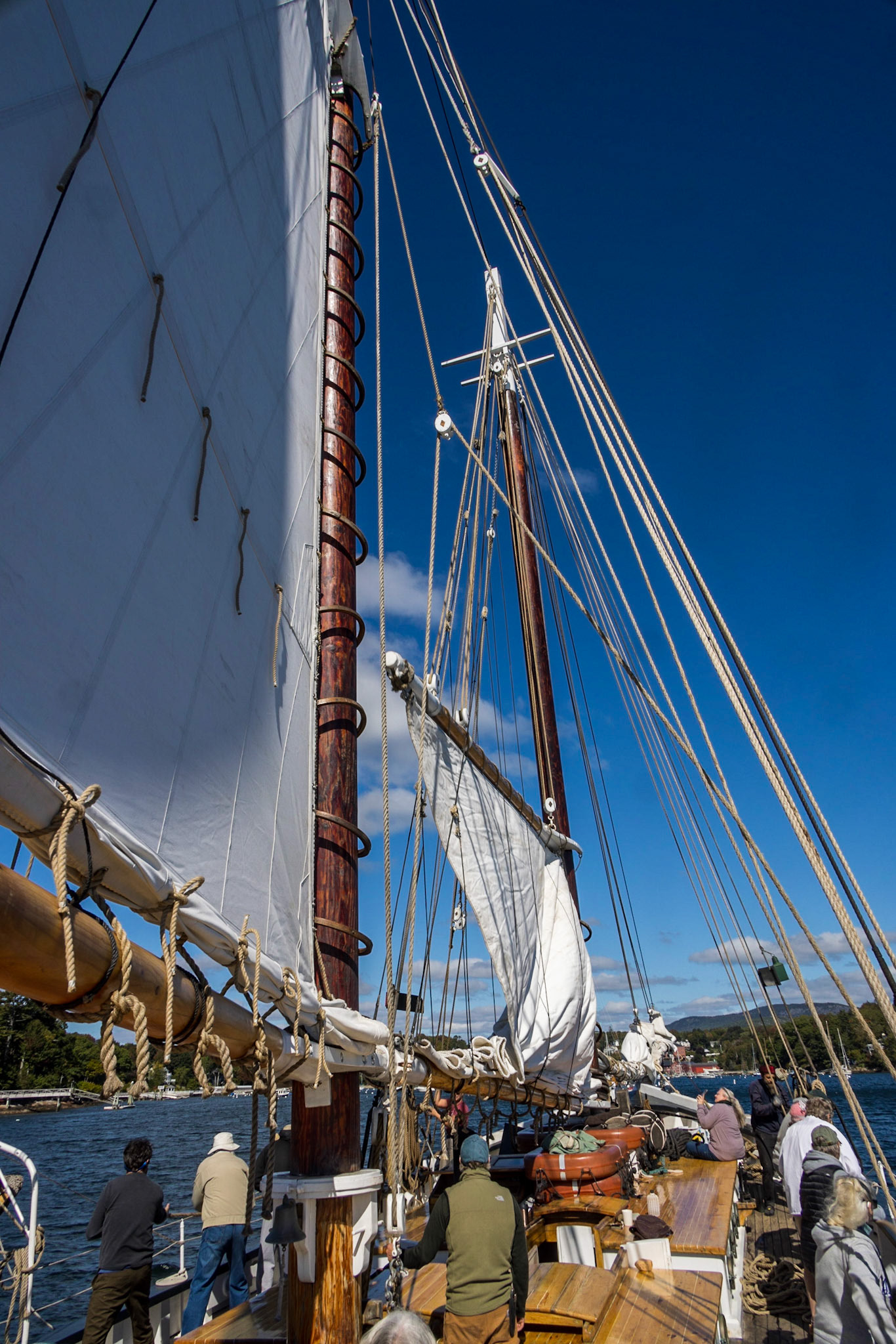Hoisting the foresail