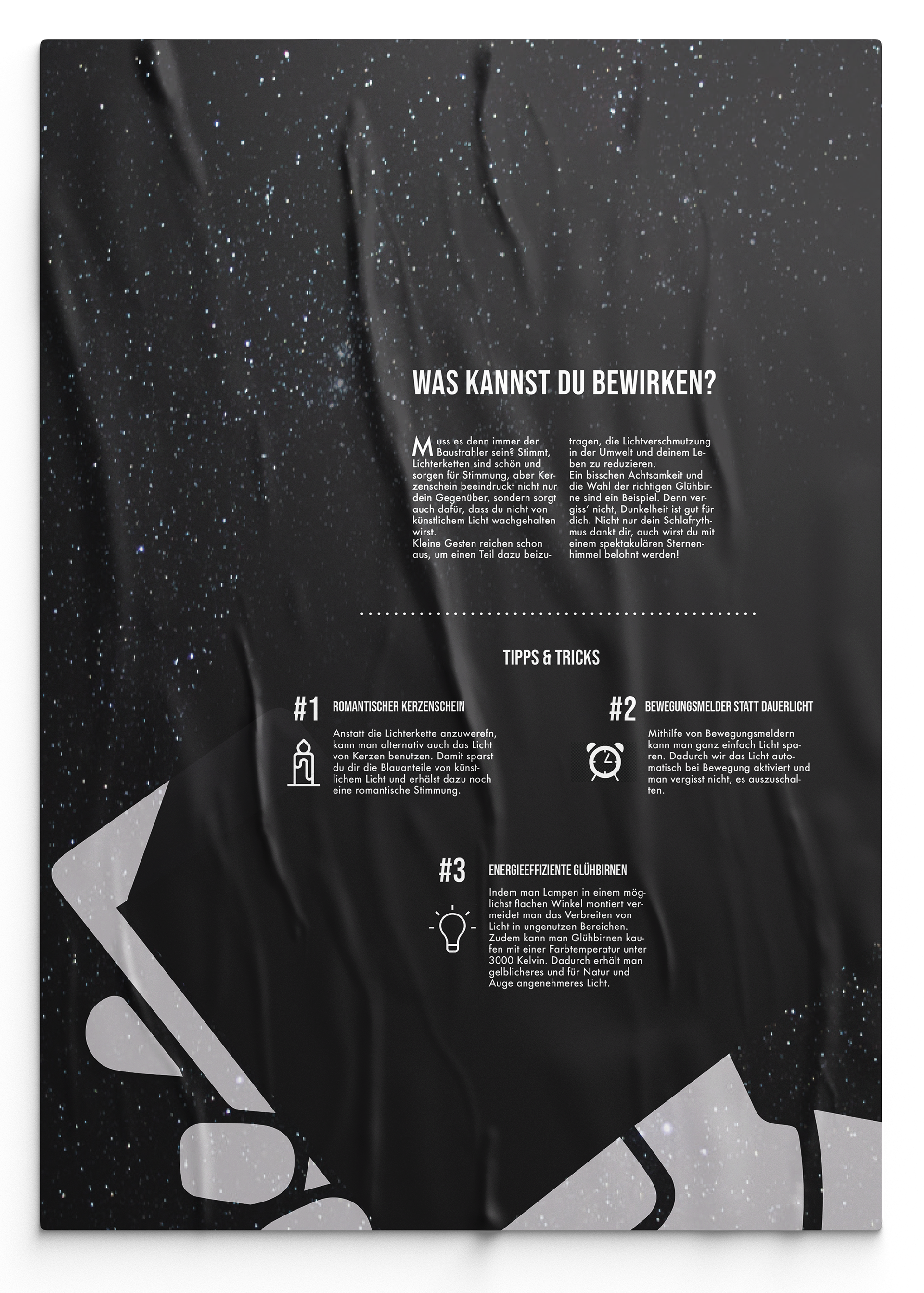 This poster is dealing with, what a person can do about light pollution