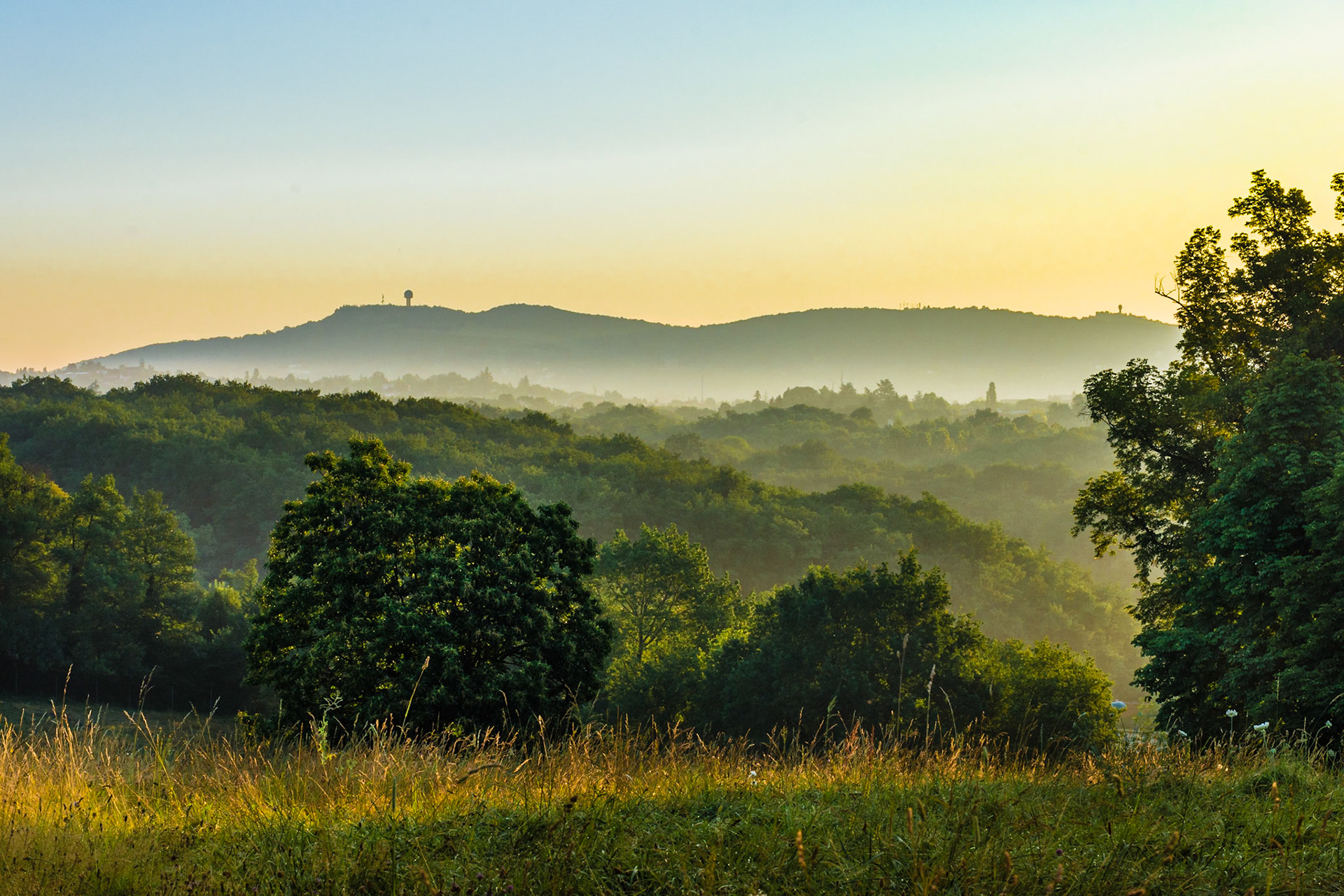 Parc de Lacroix-Laval, Lyon, France, sunrise