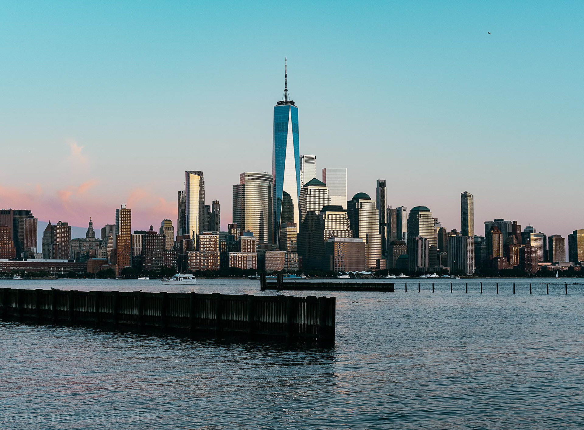 New York City Manhattan Freedom Tower Tribeca Financial District from Jersey City