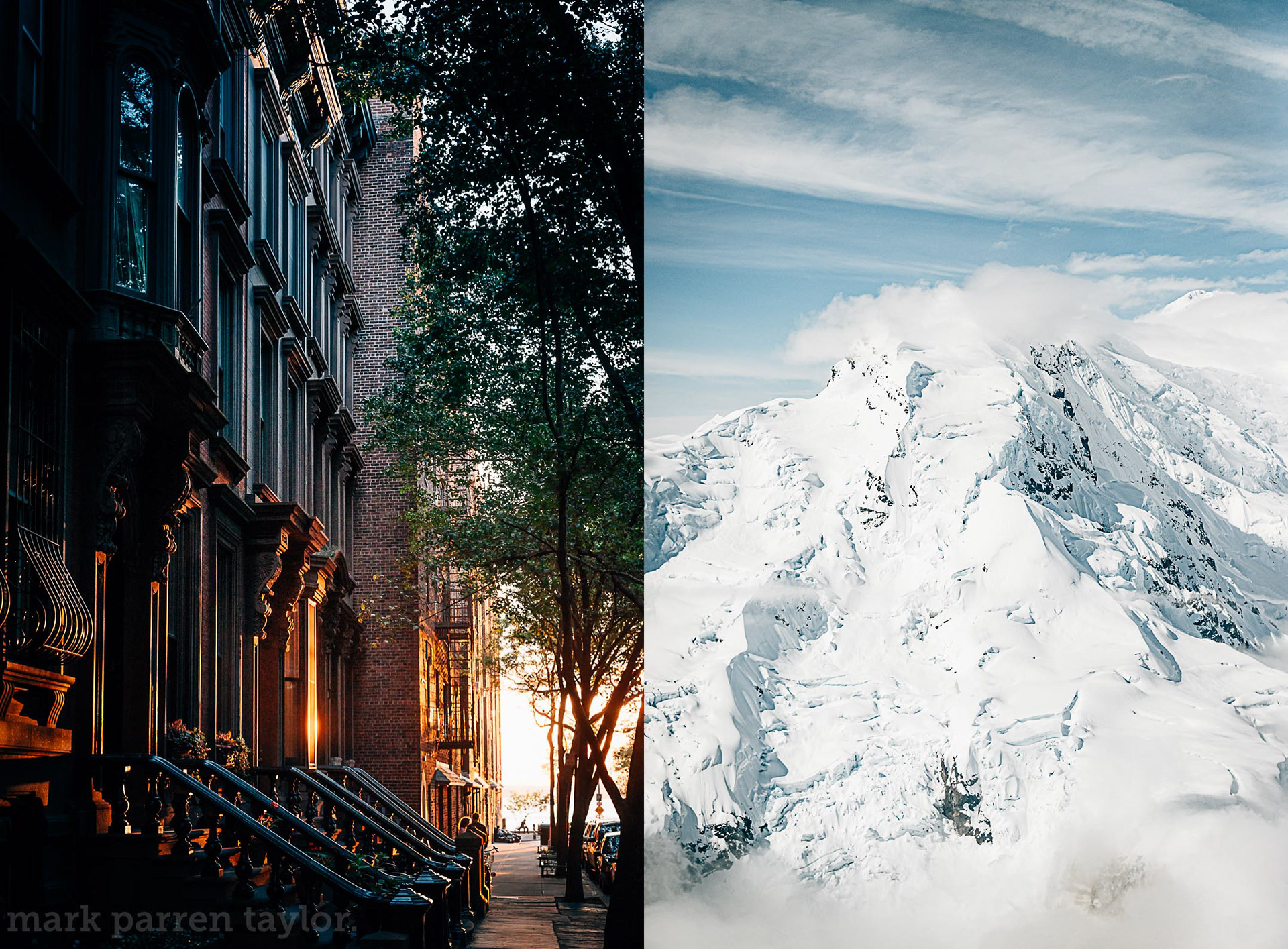 Brooklyn sunset and Alaska mountain