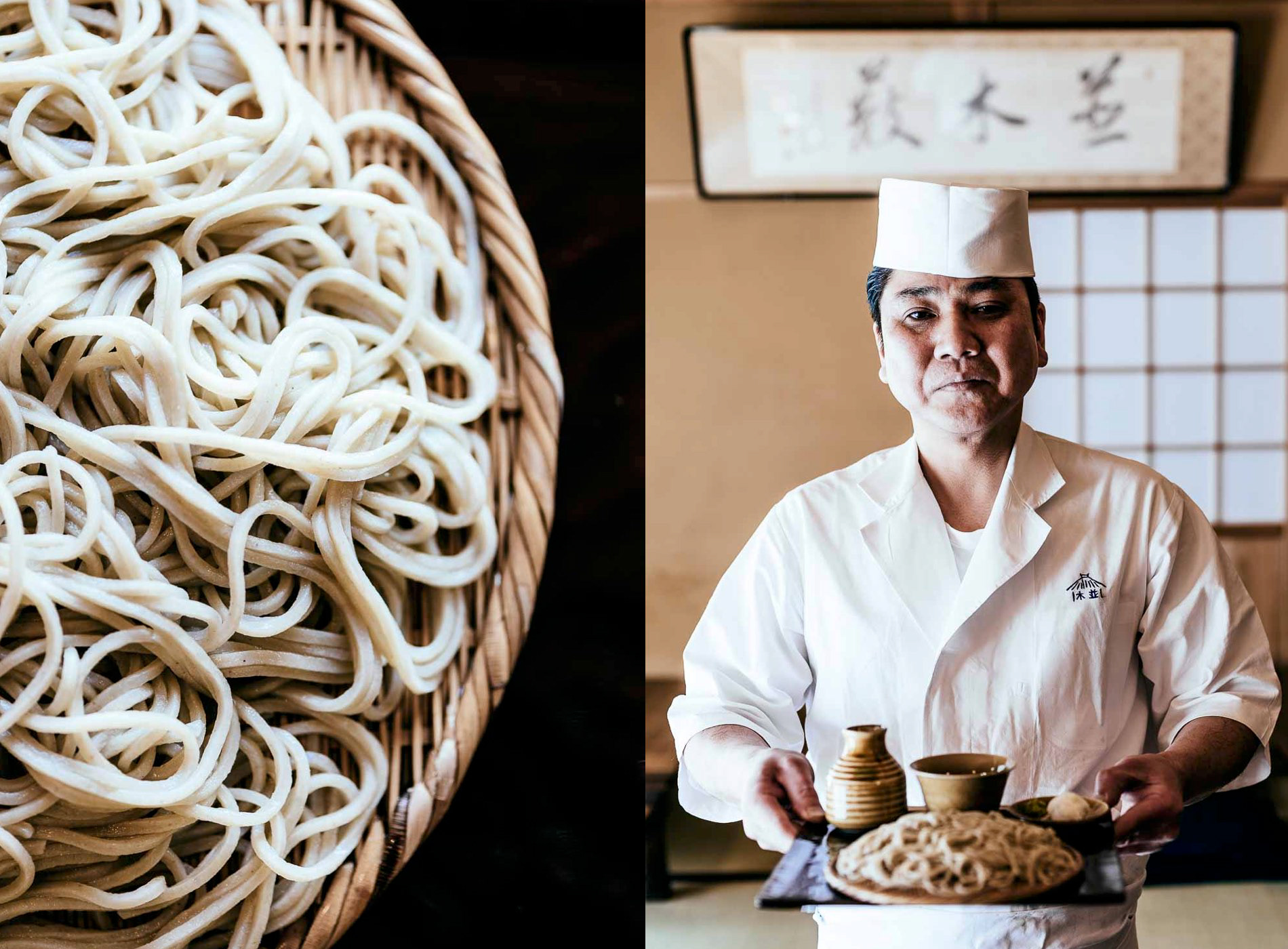 Handmade soba noodles at Namiki Yabusoba, Asakusa, Taito City, Tokyo, Japan