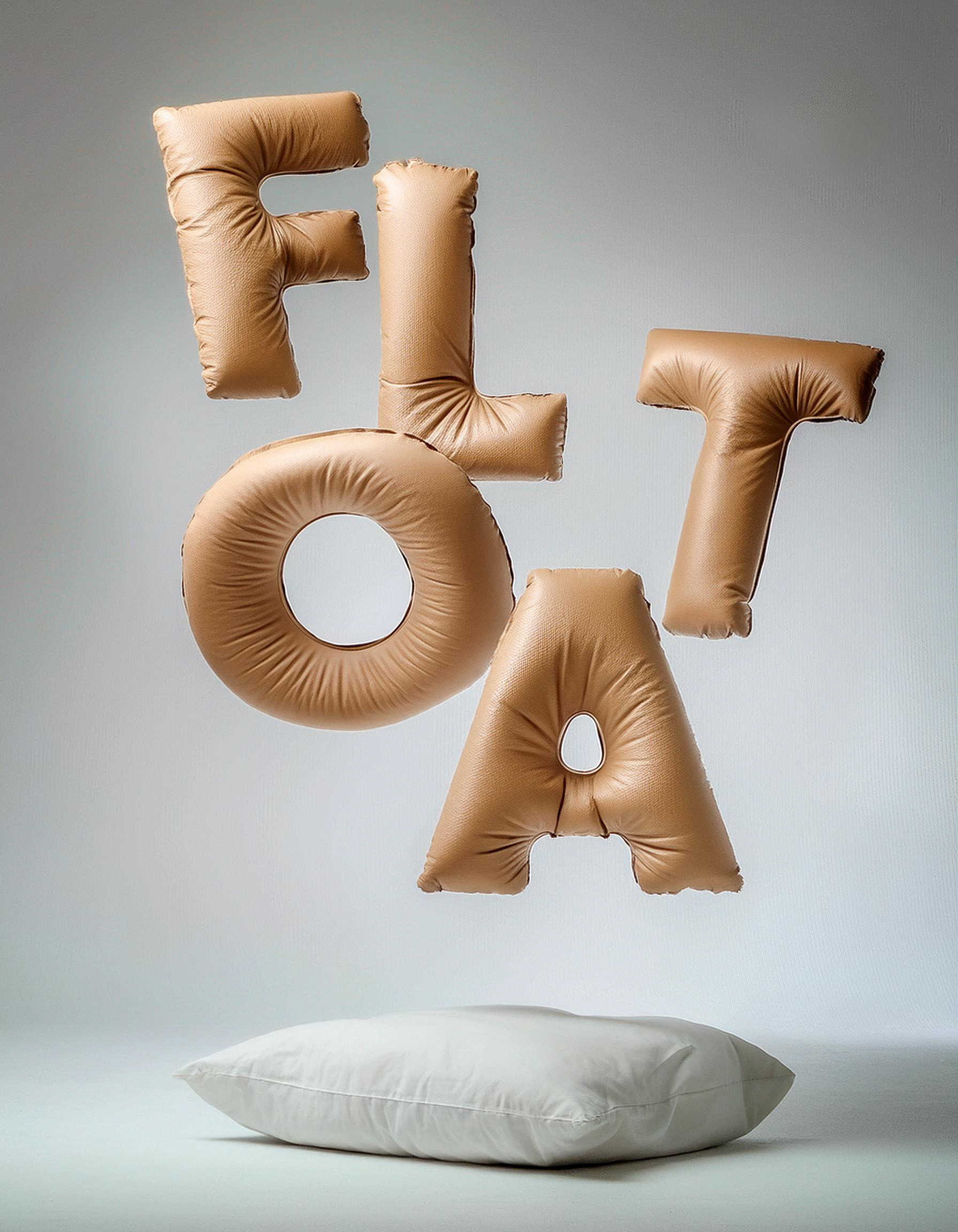 Leather cushion text