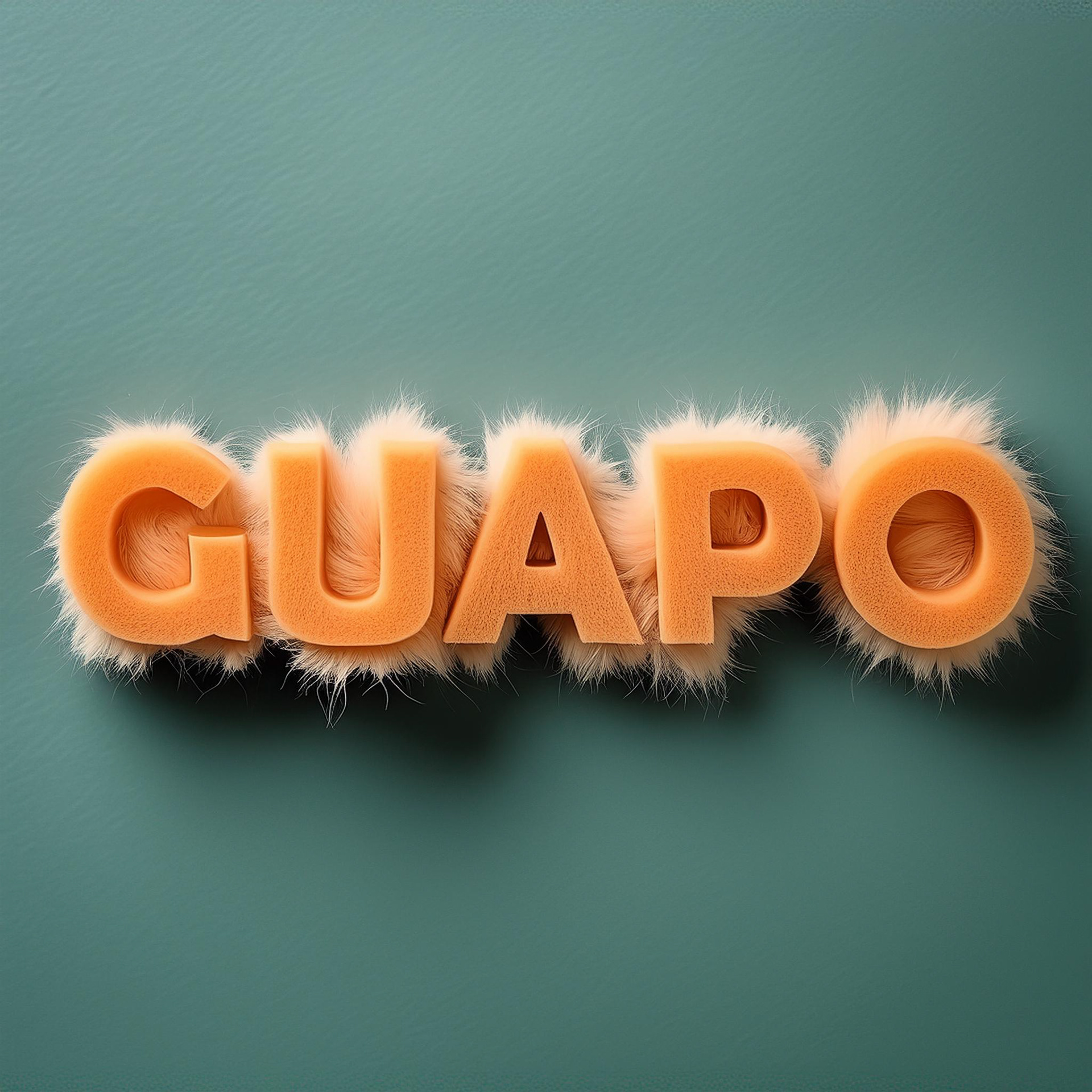 Sponge and cat hair lettering