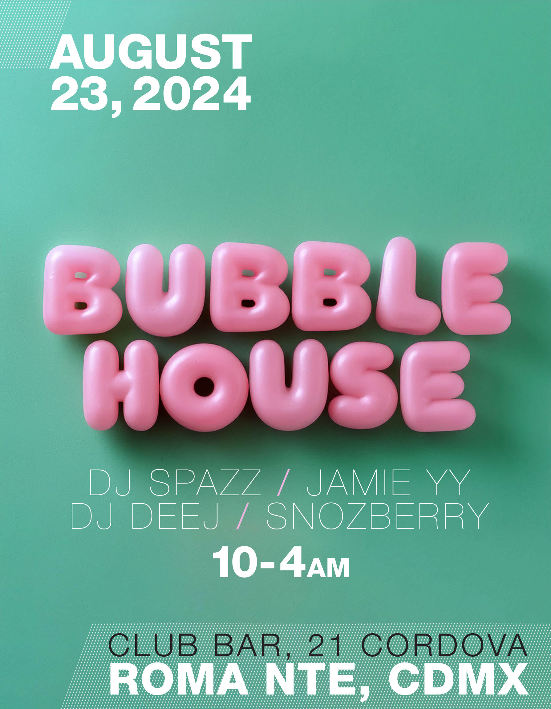 Event poster for a new house music night in CDMX