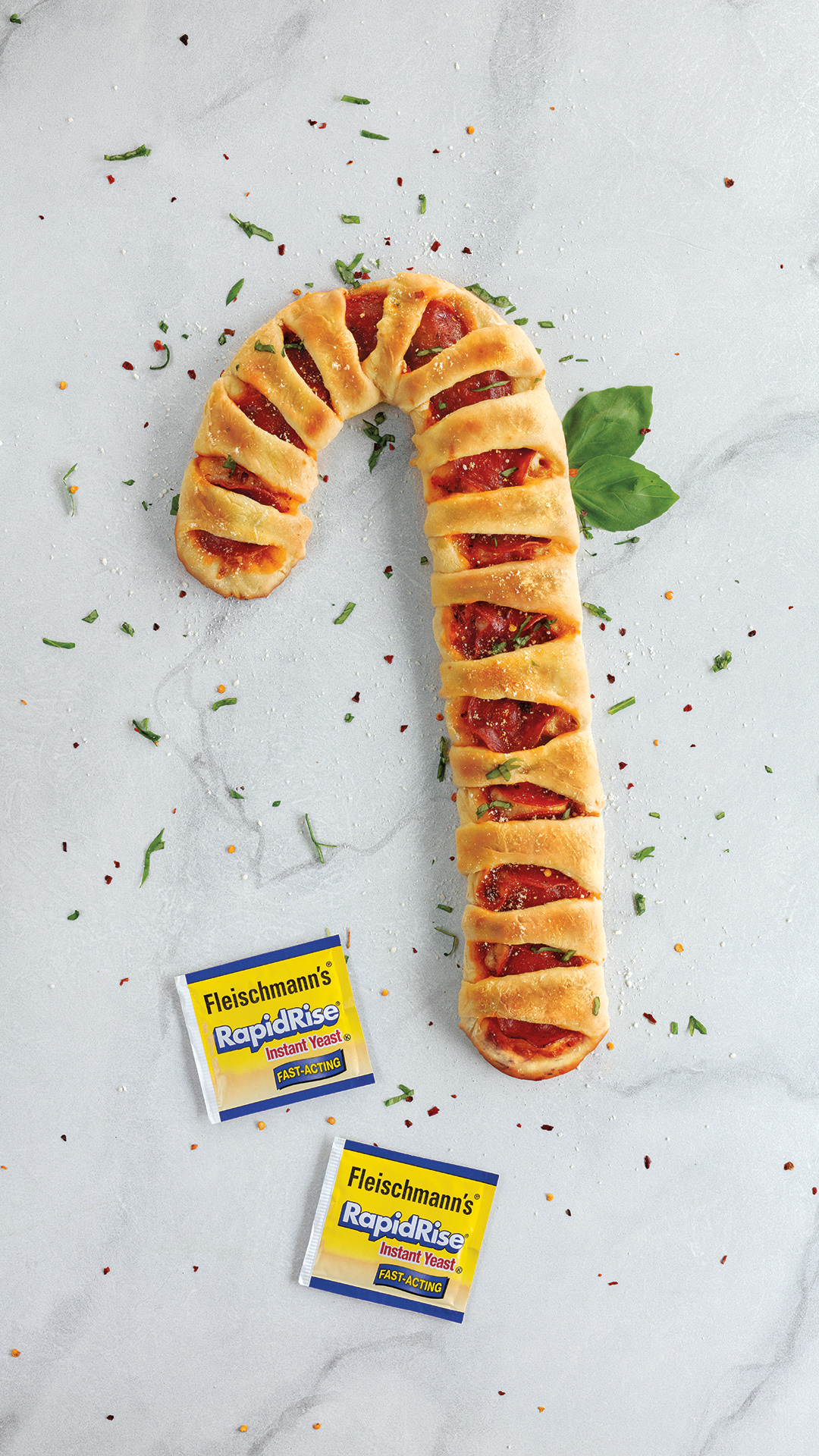 Pull-Apart Candy Cane Pizza